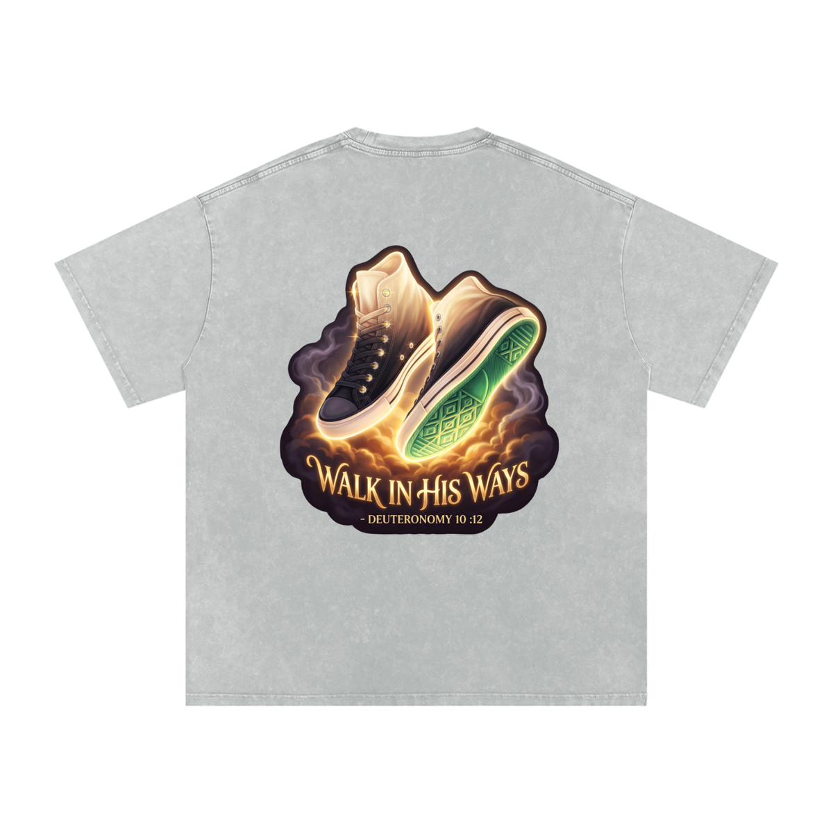 Walk in his ways Snow Washed Oversized Cotton T-Shirt