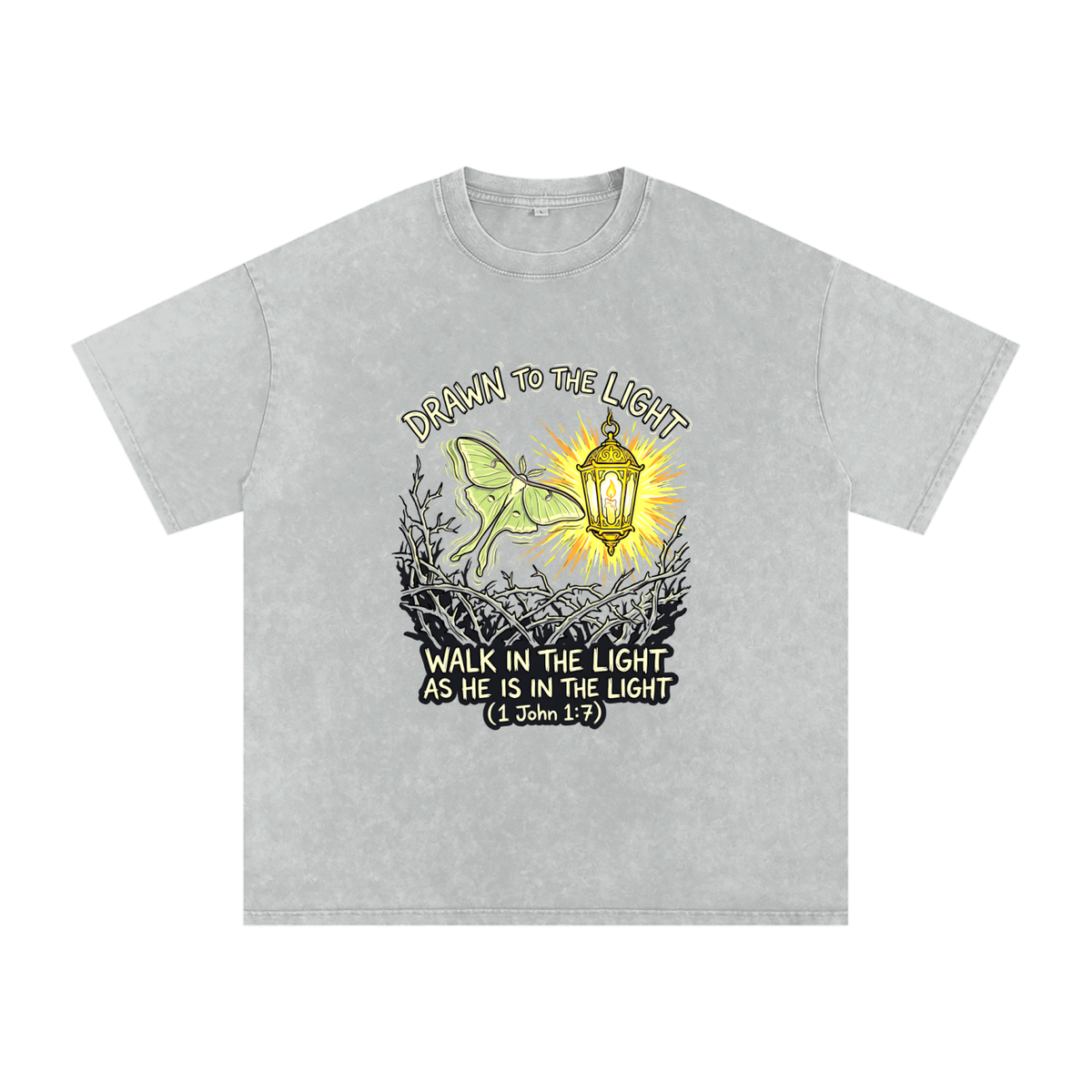 Moth Snow Washed Oversized Cotton T-Shirt