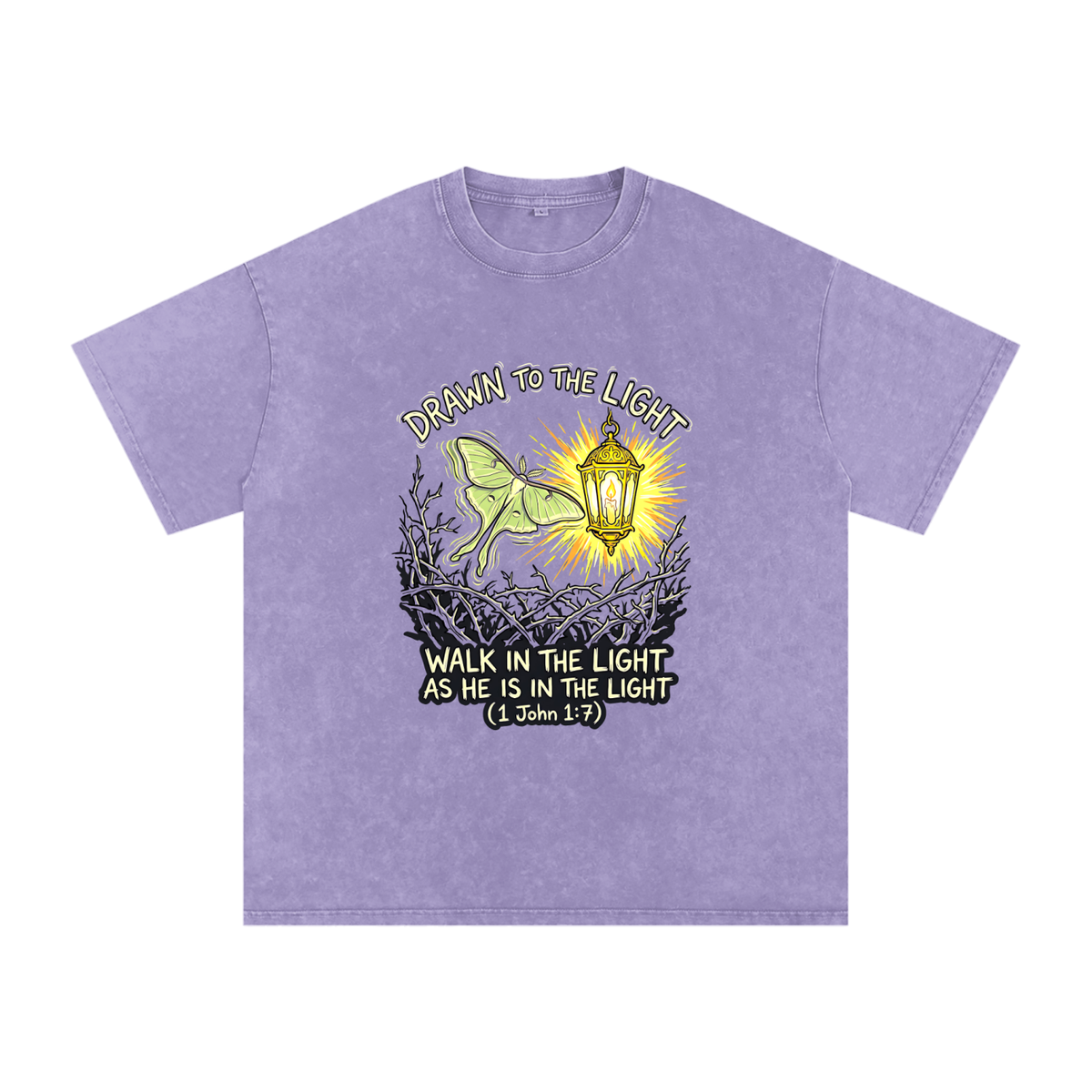 Moth Snow Washed Oversized Cotton T-Shirt
