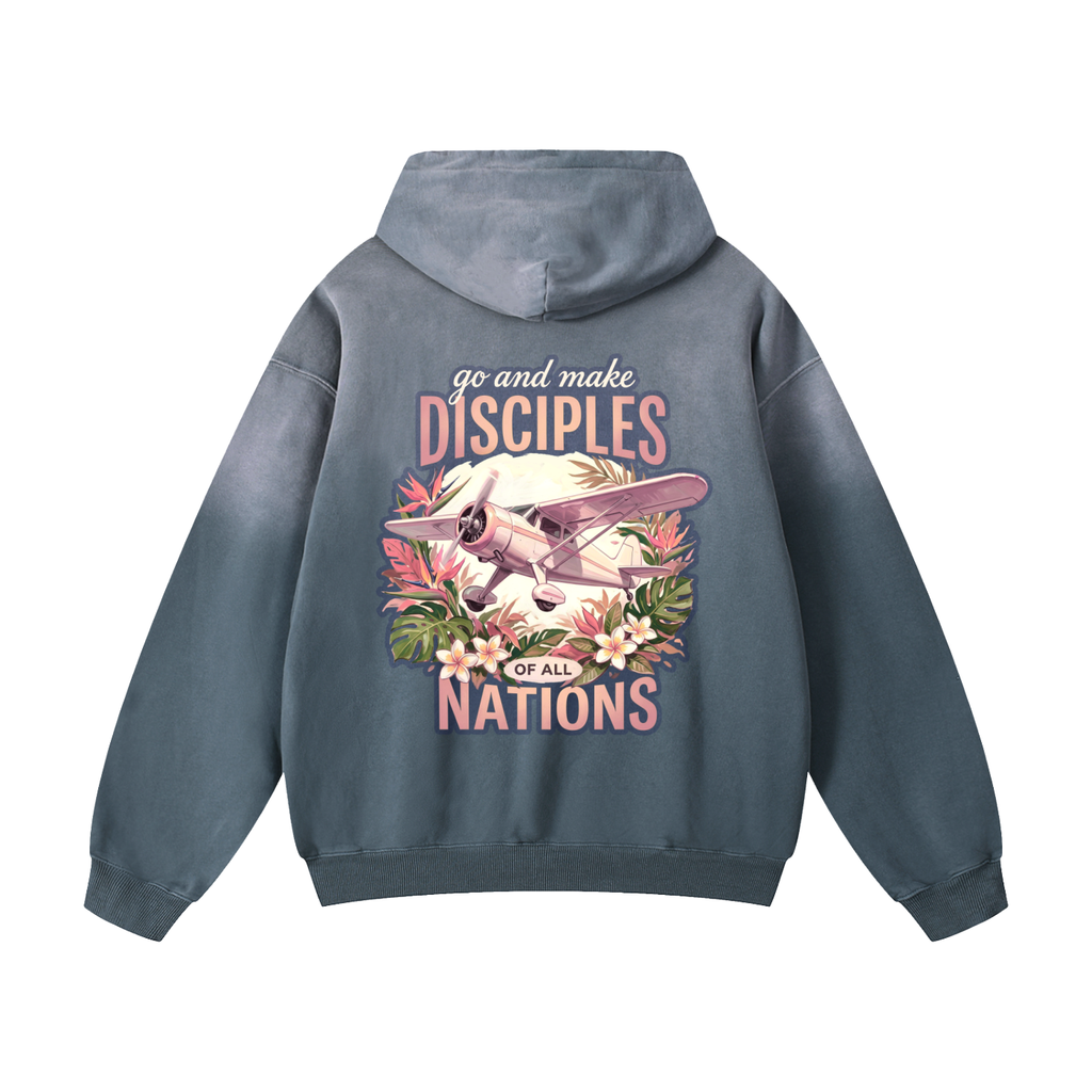 Go and Make Disciples - Heavyweight Sunfade Oversized Hoodie