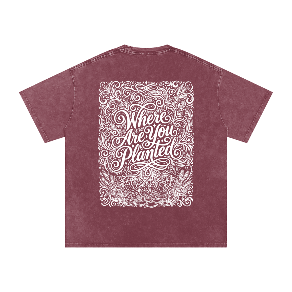 Where are you planted Snow Washed Oversized Cotton T-Shirt