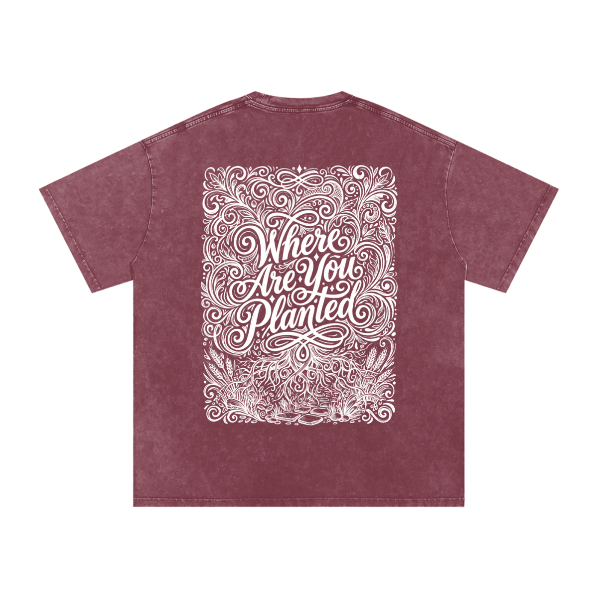 Where are you planted Snow Washed Oversized Cotton T-Shirt