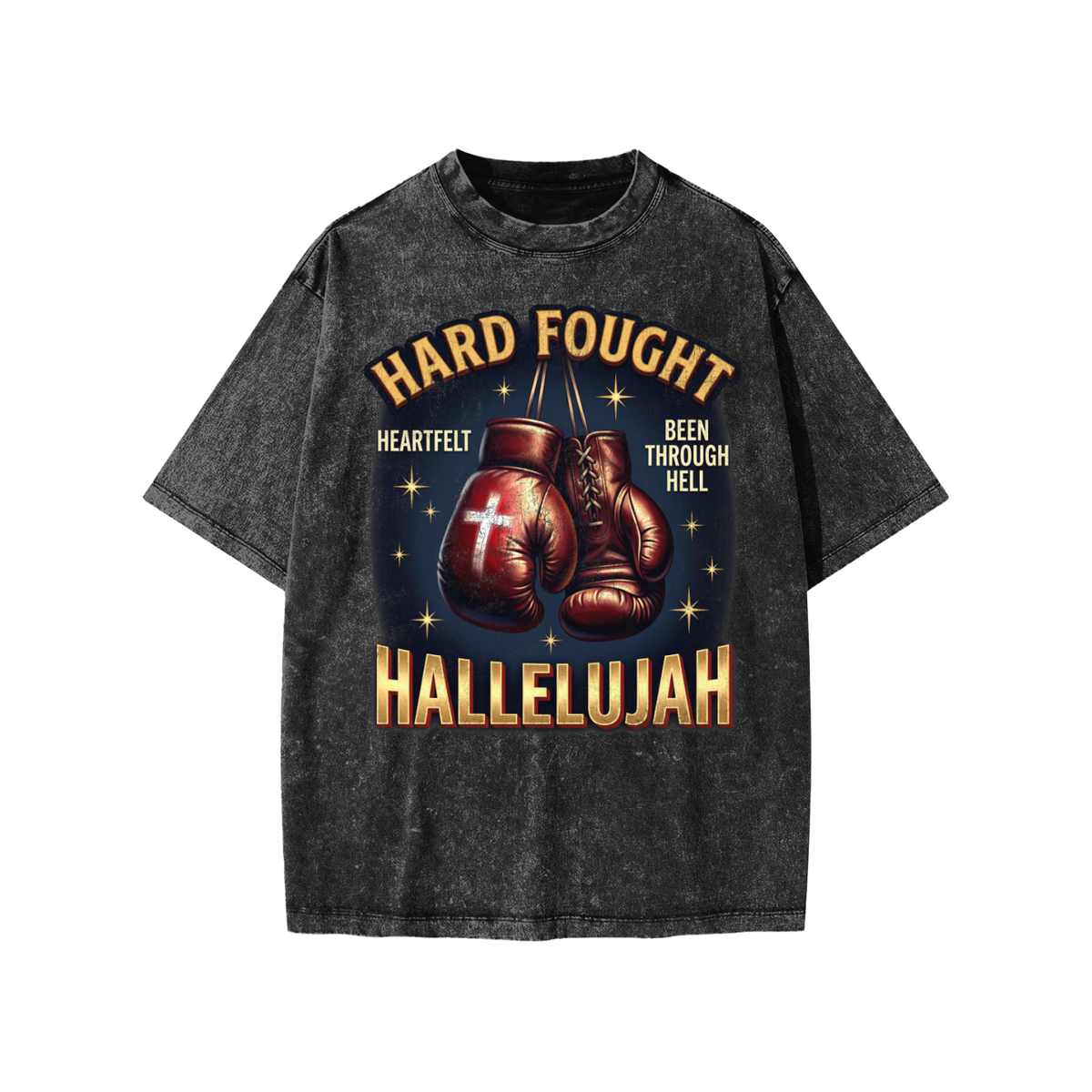 Hard fought Hallelujah Snow Washed Kids' T-Shirt