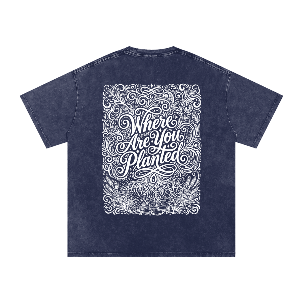 Where are you planted Snow Washed Oversized Cotton T-Shirt