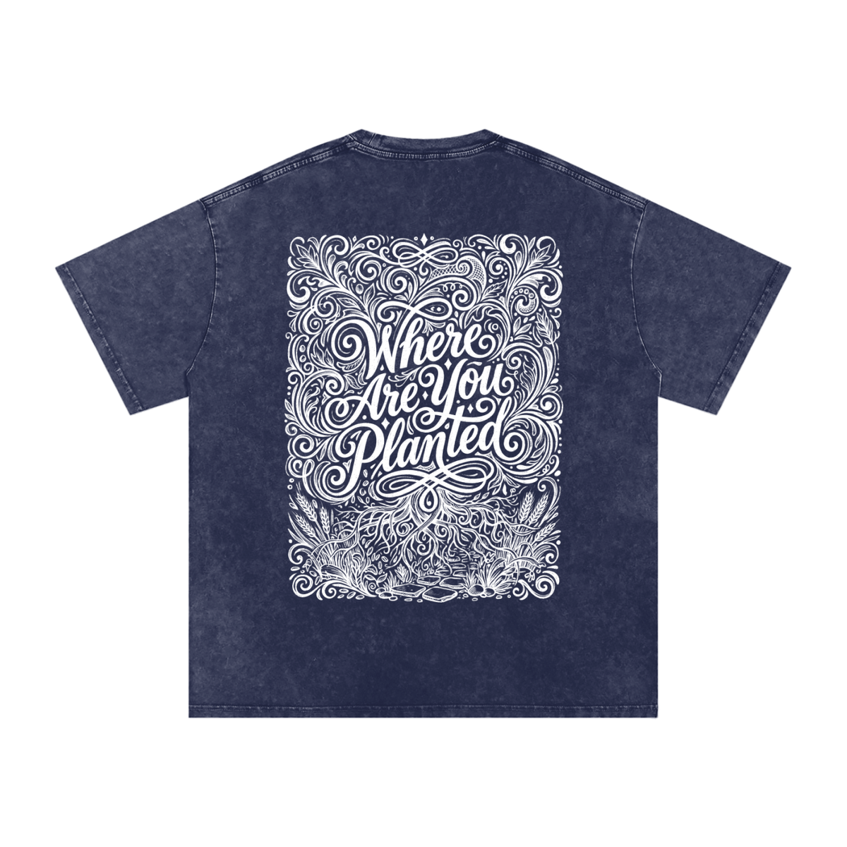 Where are you planted Snow Washed Oversized Cotton T-Shirt