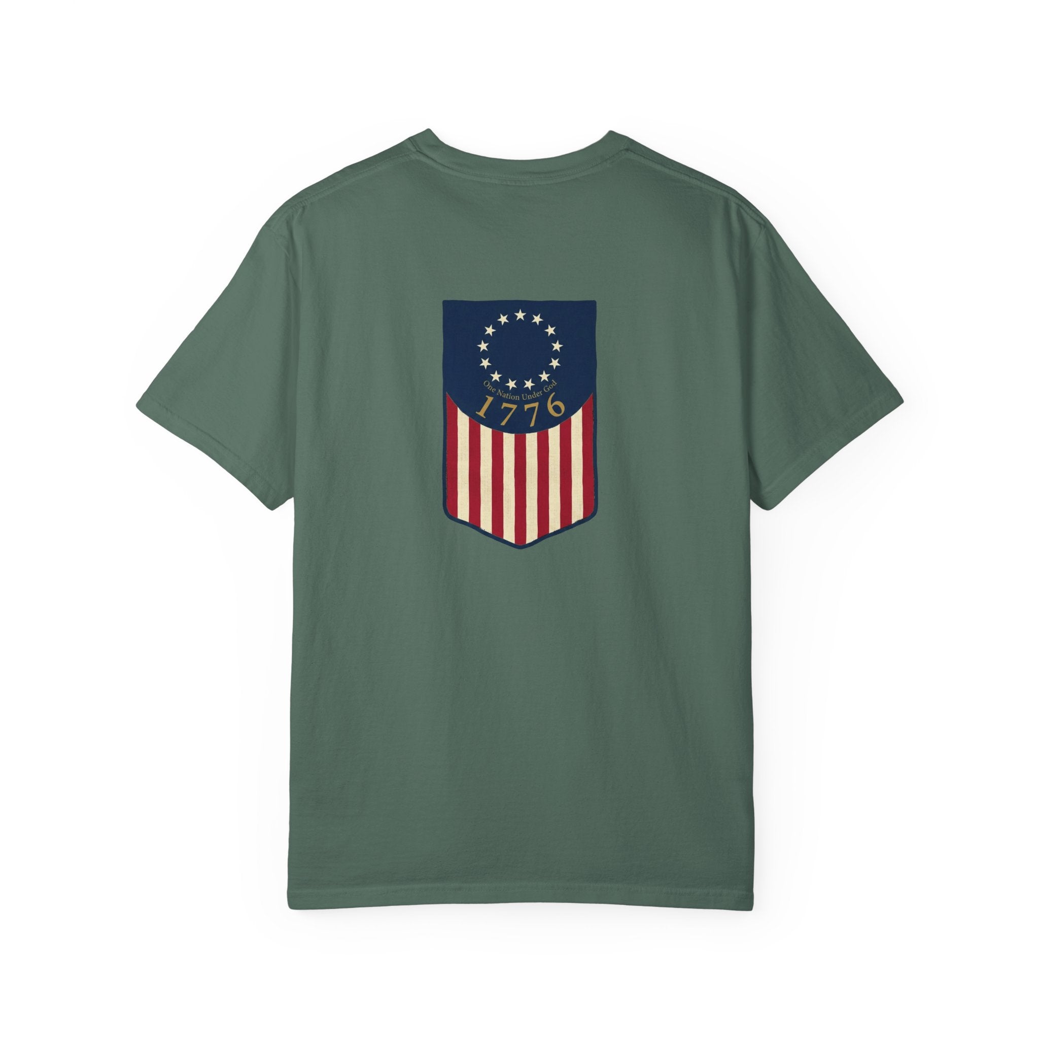 America 1776 Flag Badge T-Shirt