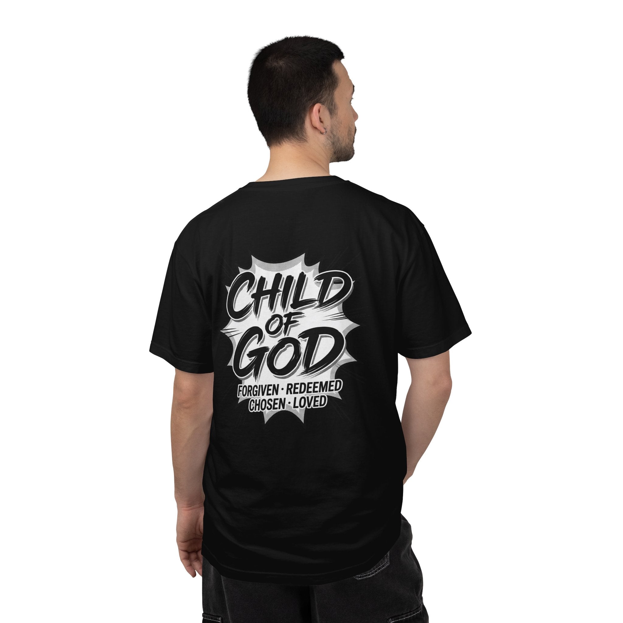 Child of God T-Shirt — Cross Graphic Christian Tee (Forgiven • Redeemed • Chosen • Loved)