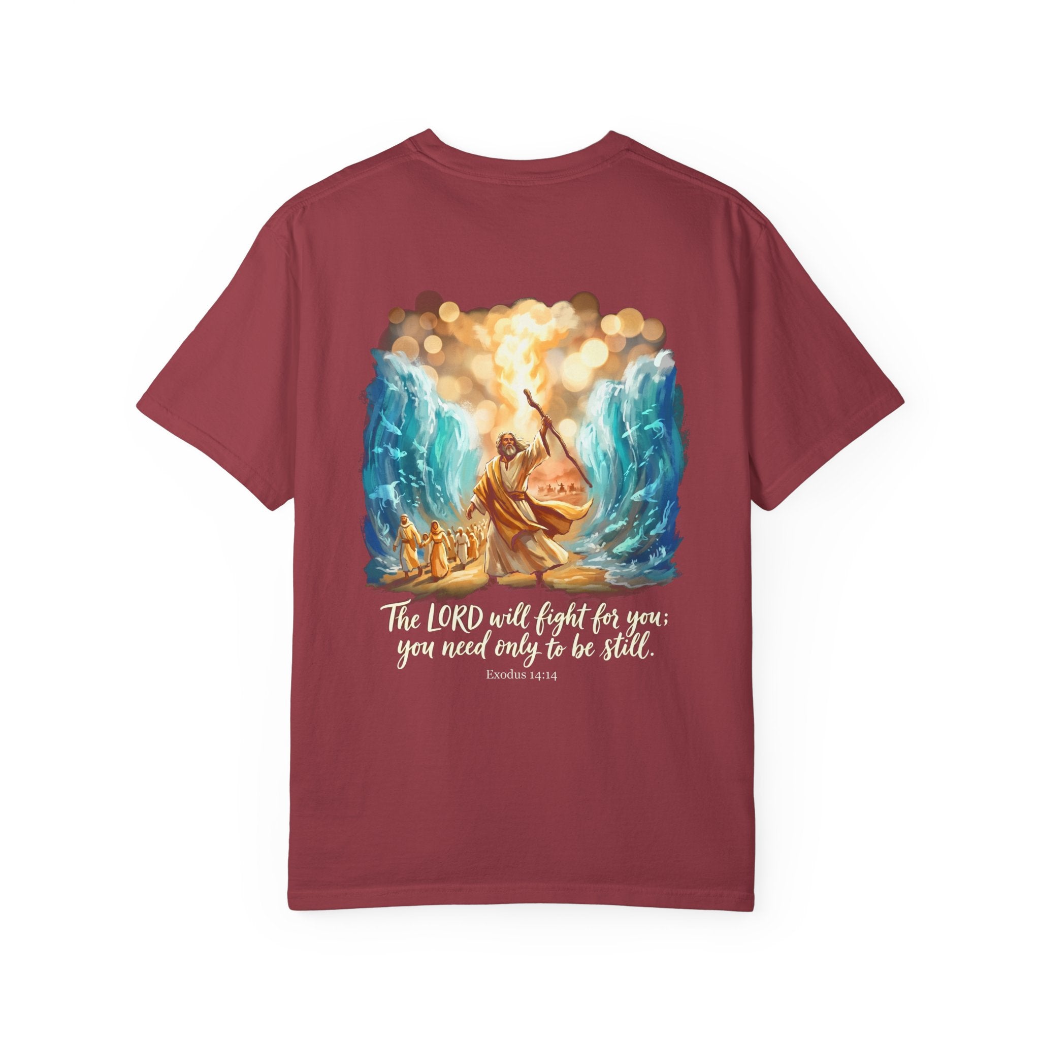 Christian Cross T-Shirt — Exodus 14:14 'The LORD Will Fight for You' Graphic Tee