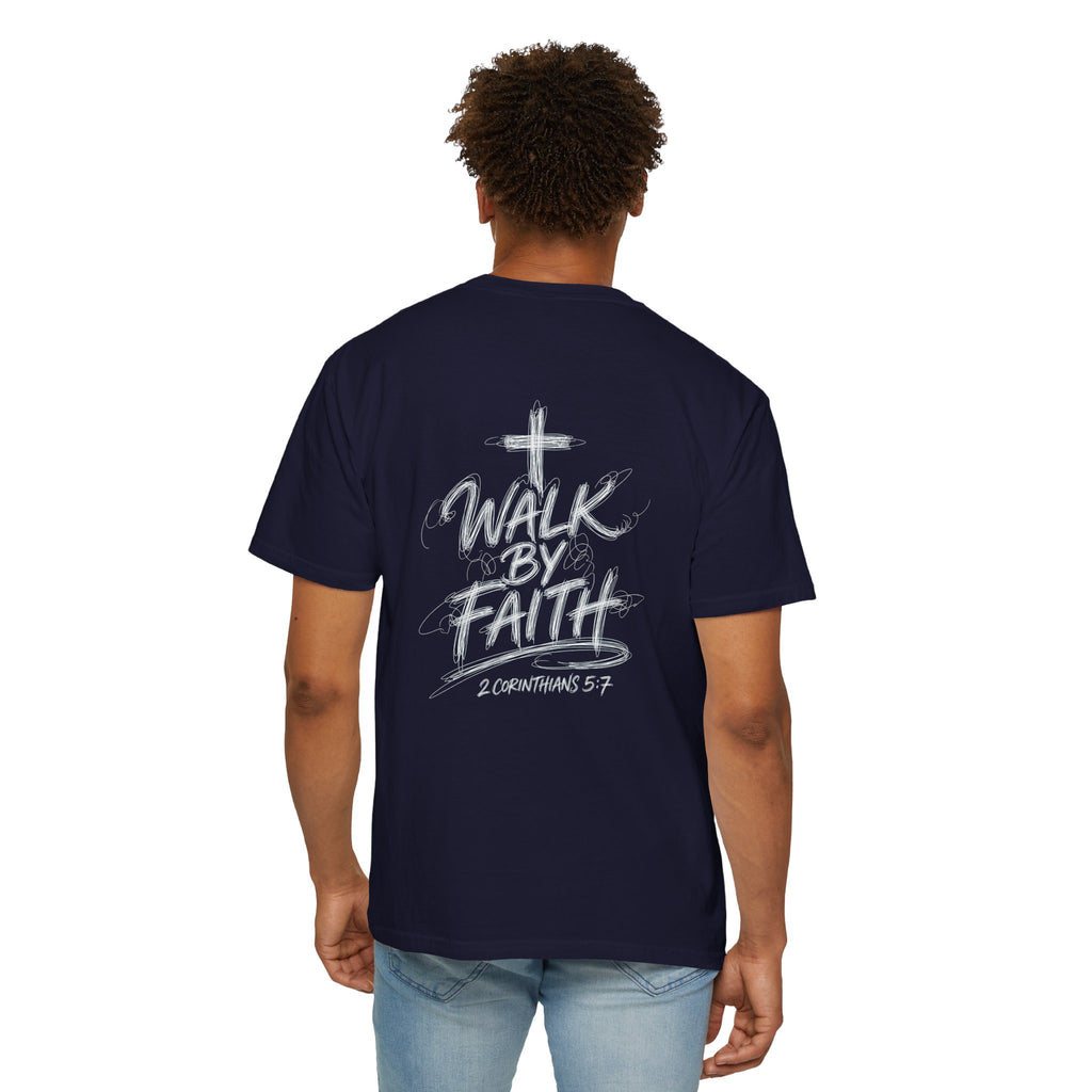 Faith Walk T-Shirt — "Walk By Faith" 2 Corinthians 5:7 Christian Tee
