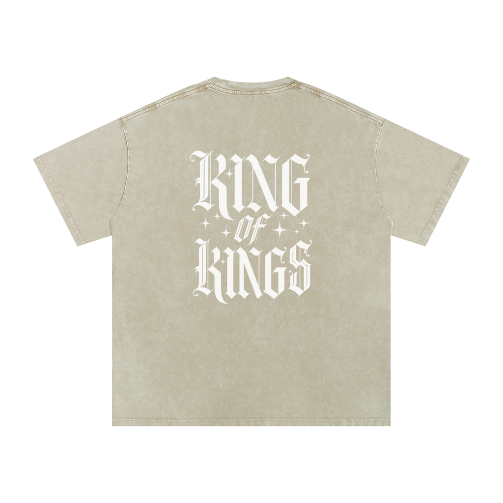 King of Kings Snow Washed Oversized Cotton T-Shirt