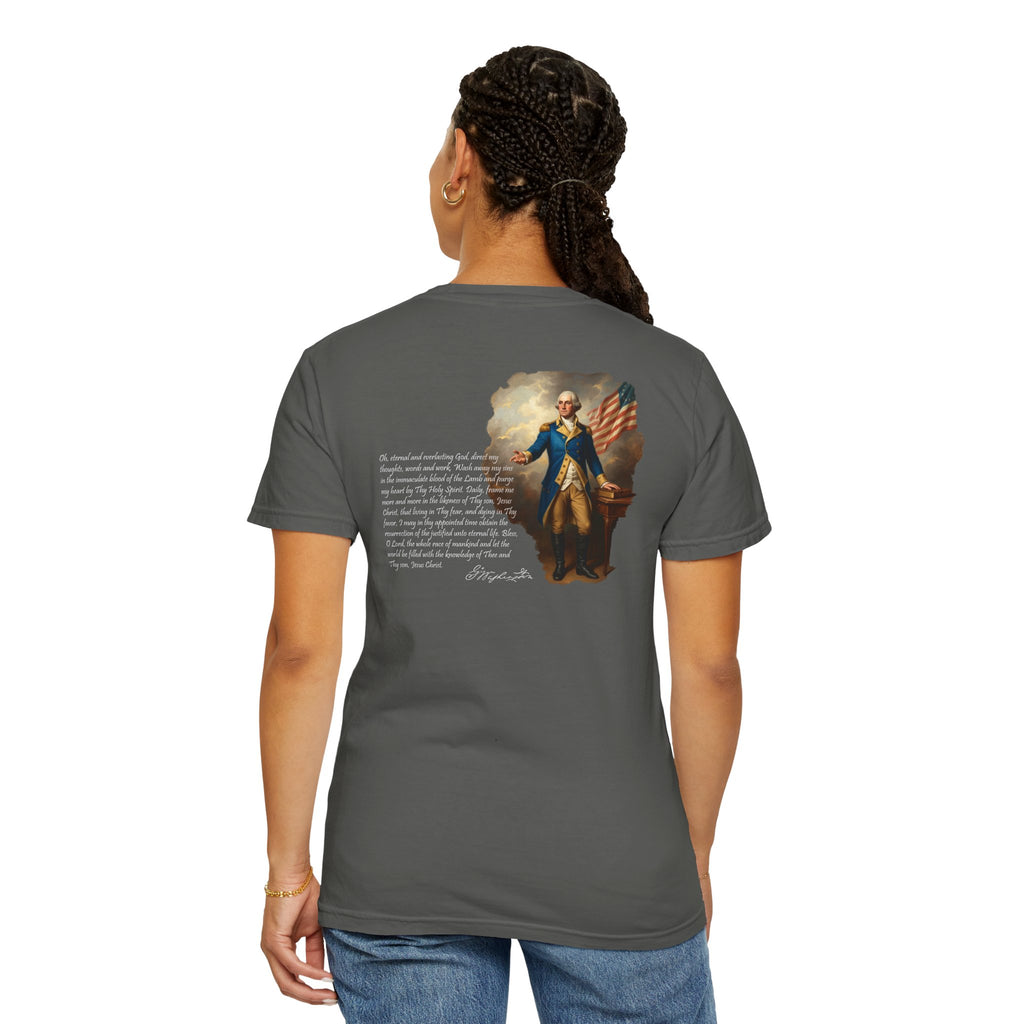 America Graphic T-Shirt — Vintage George Washington Portrait with Patriotic Quote