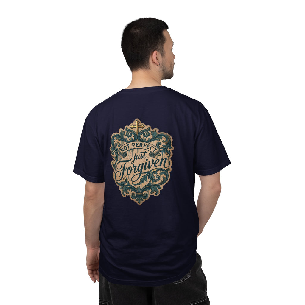 Christian Cross T-Shirt — “Not Perfect, Just Forgiven” Graphic Tee