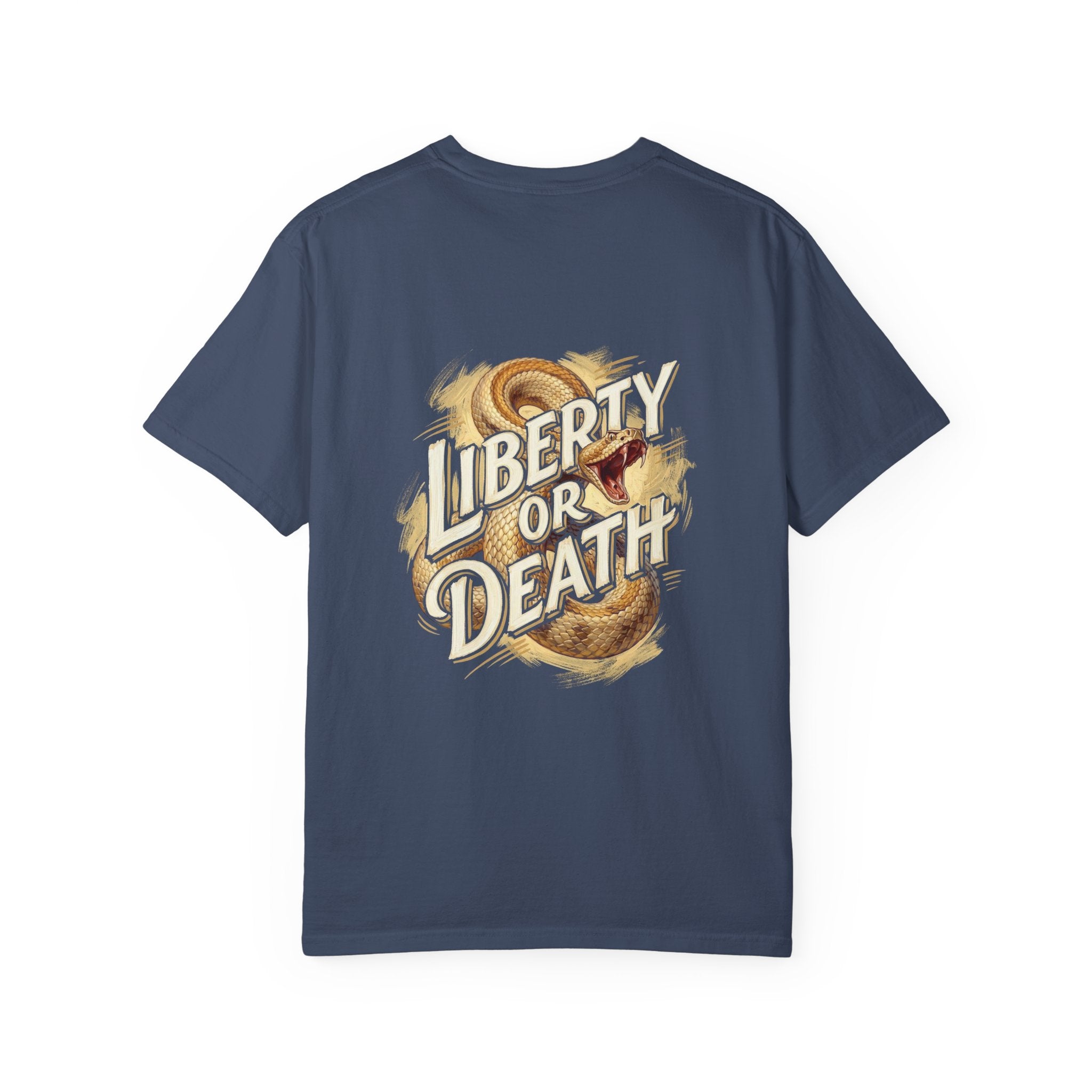 Liberty or Death T-Shirt — America Graphic Tee with Coiled Rattlesnake
