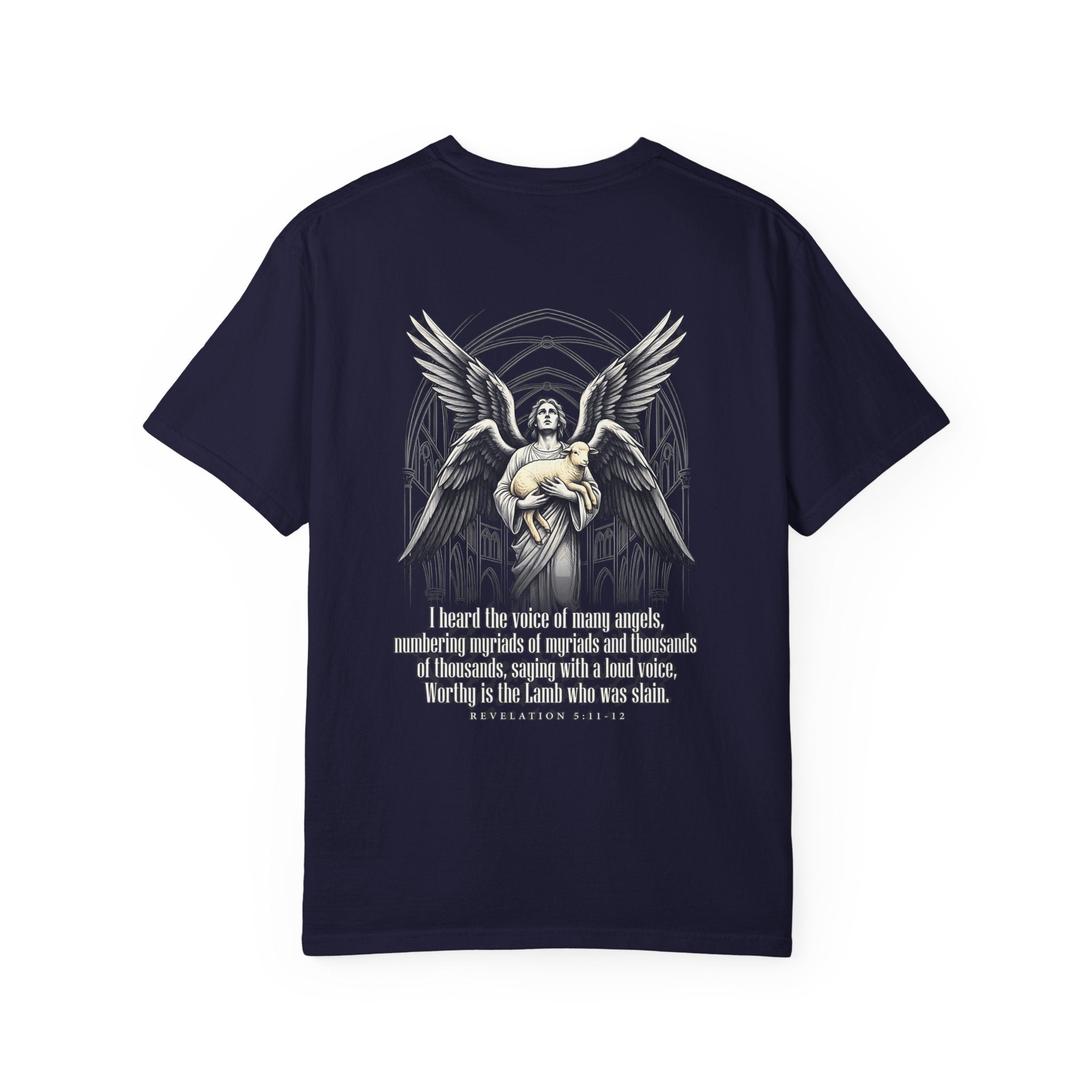Christian Angel Cross T-Shirt — Inspirational Scripture Back Graphic