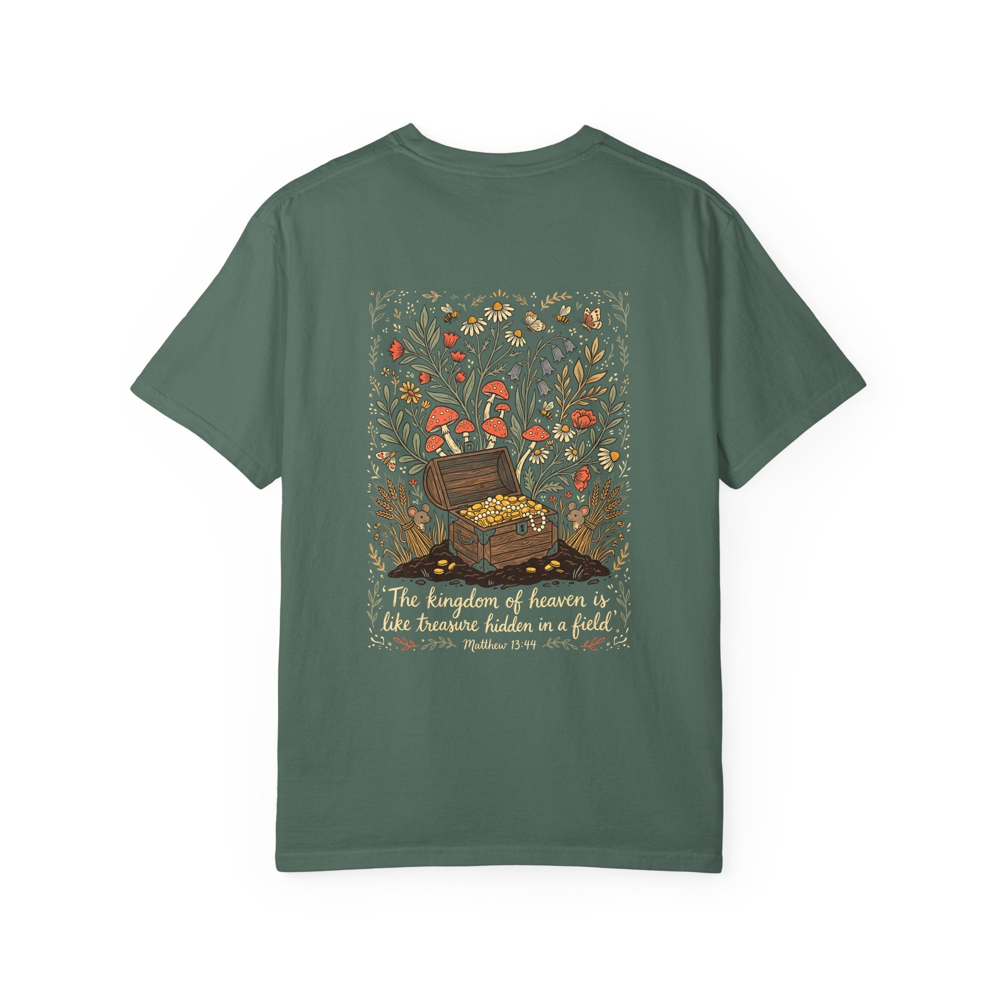 Christian Cross T-Shirt — 'The Kingdom of Heaven' Illustrated Back Print