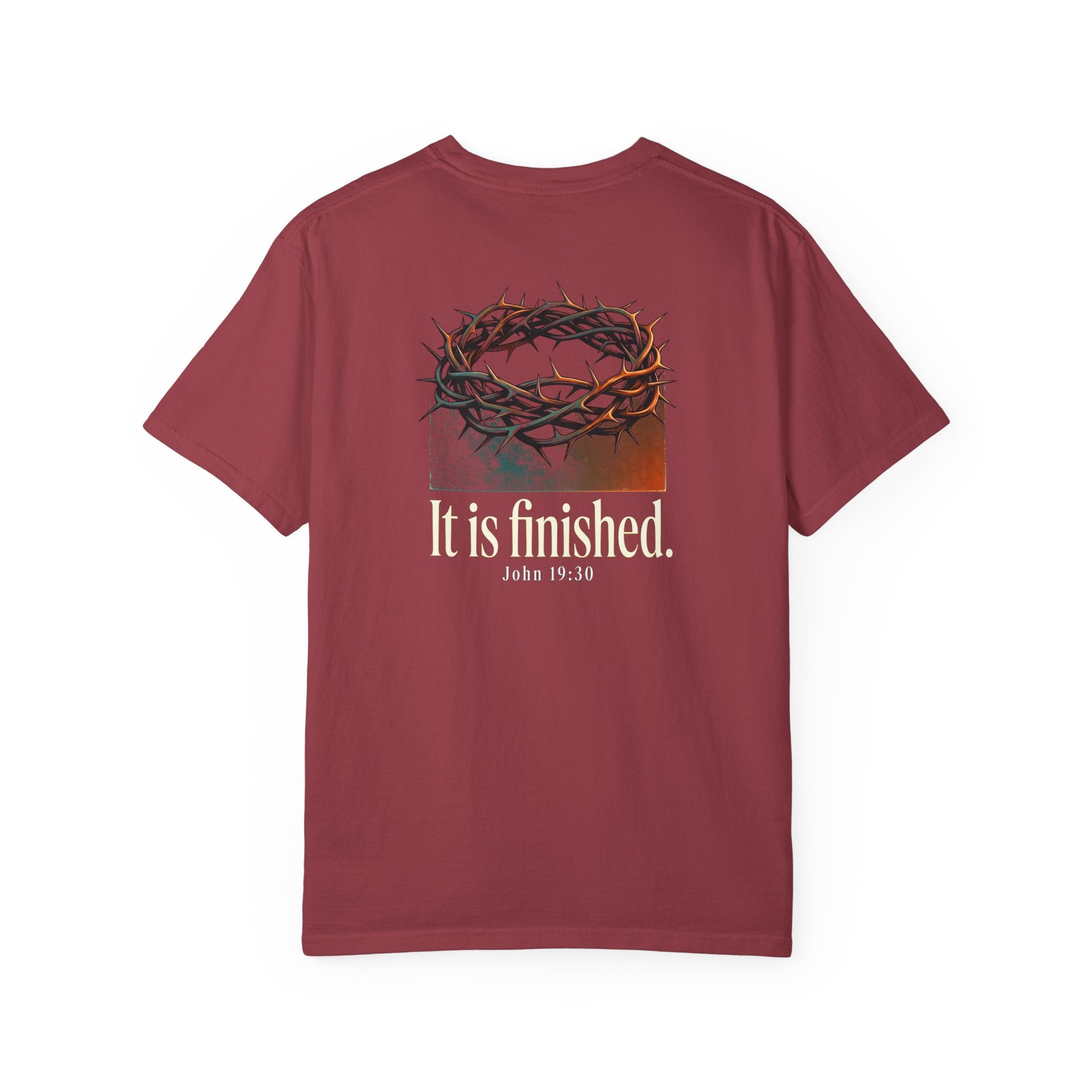 Christian T-Shirt — 'It Is Finished' Crown of Thorns Tee (John 19:30)