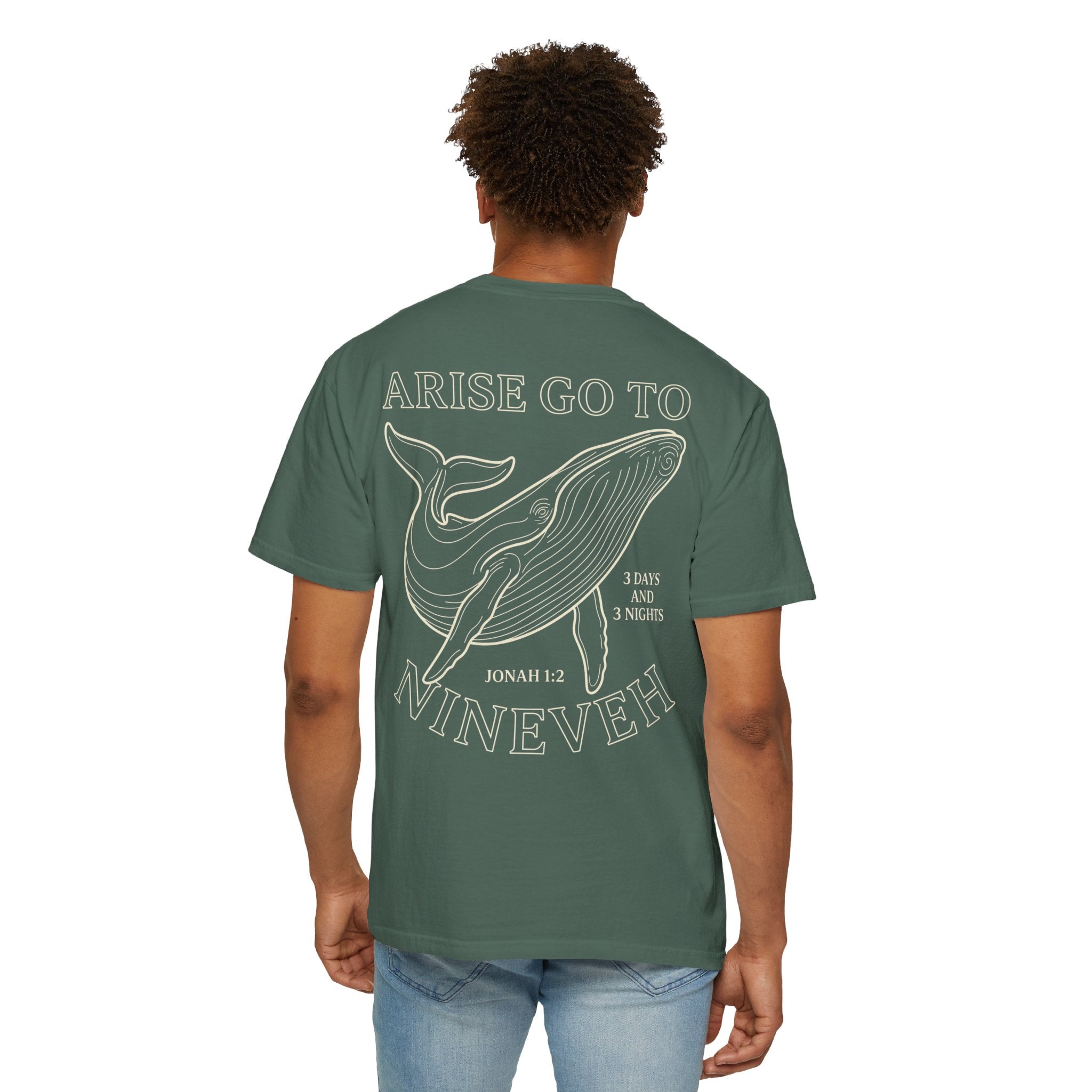 Jonah Whale T‑Shirt — "Arise Go to Nineveh" Christian Graphic Tee