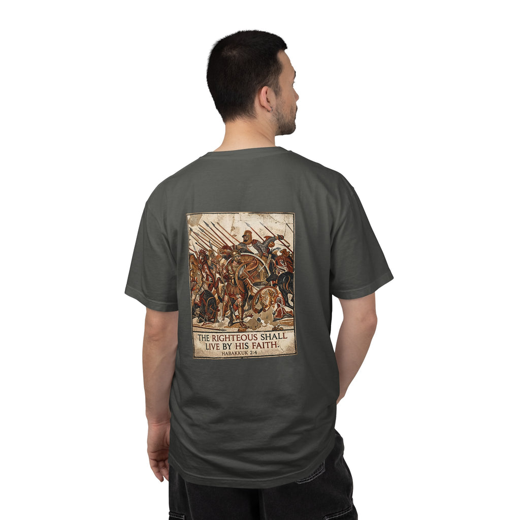 Faith Cross T‑Shirt — "The Righteous Shall Live by His Faith" Graphic Tee