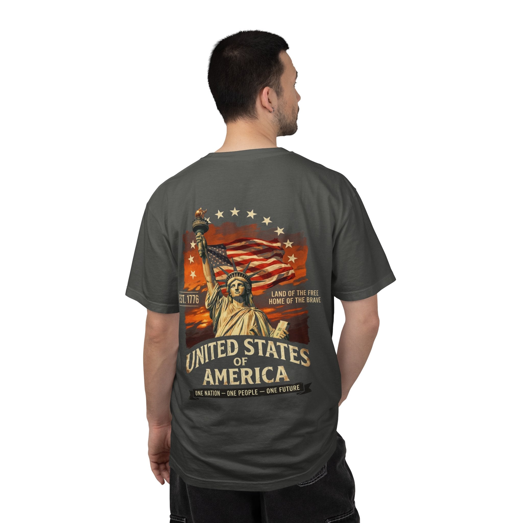 America Graphic T-Shirt — United States Statue of Liberty Patriotic Tee