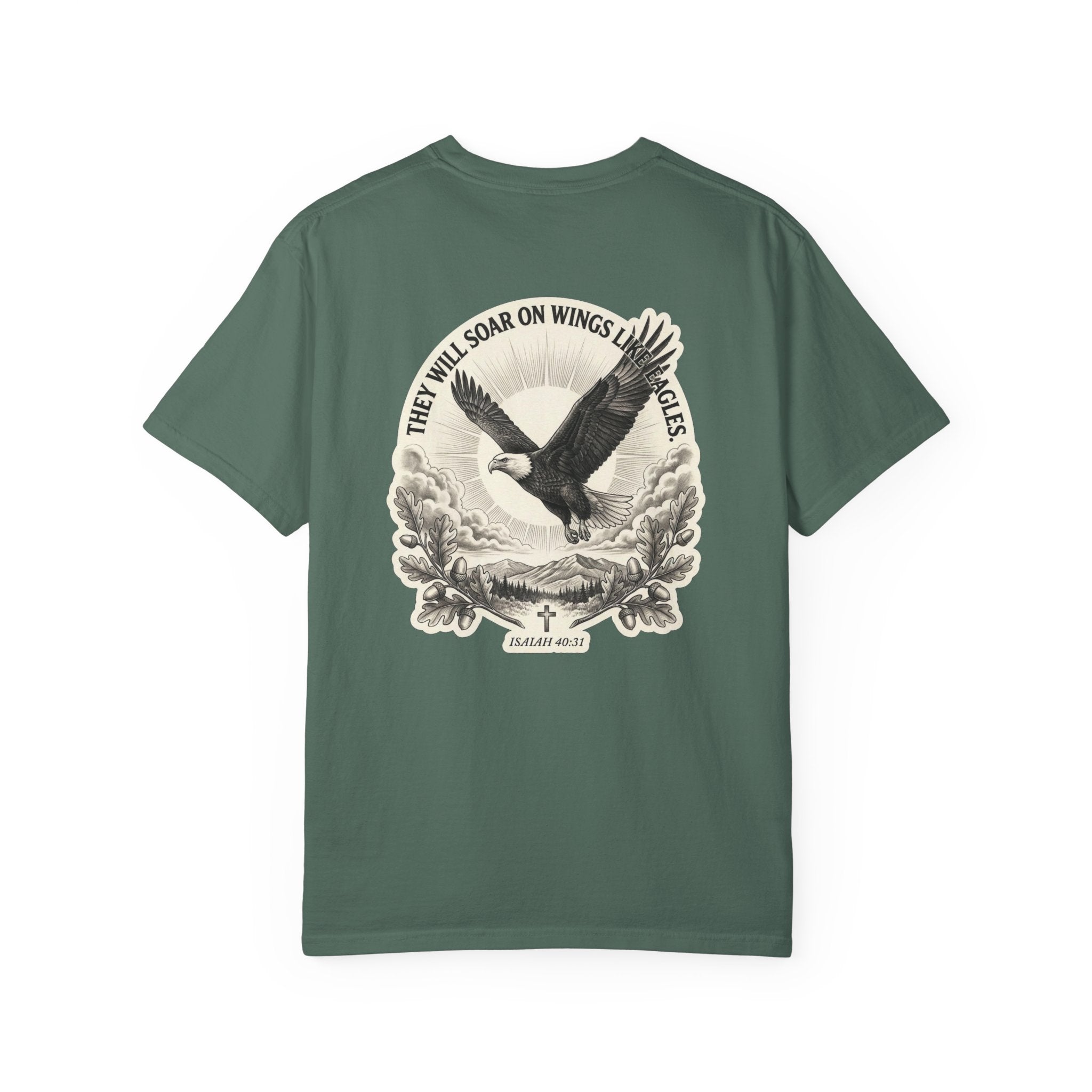 Eagle Cross T‑Shirt — 'They Will Soar on Wings' Christian Graphic Tee