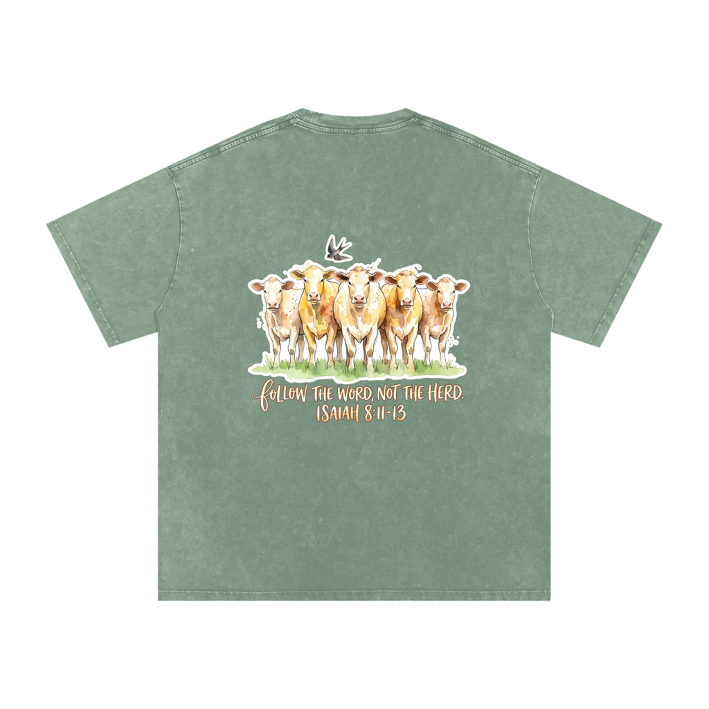 Don't fallow the heard Snow Washed Oversized Cotton T-Shirt