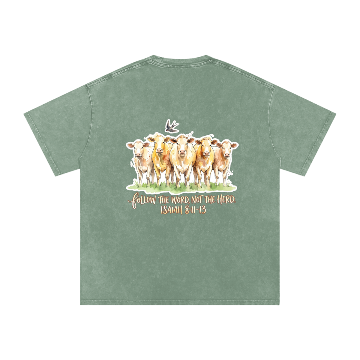 Don't fallow the heard Snow Washed Oversized Cotton T-Shirt
