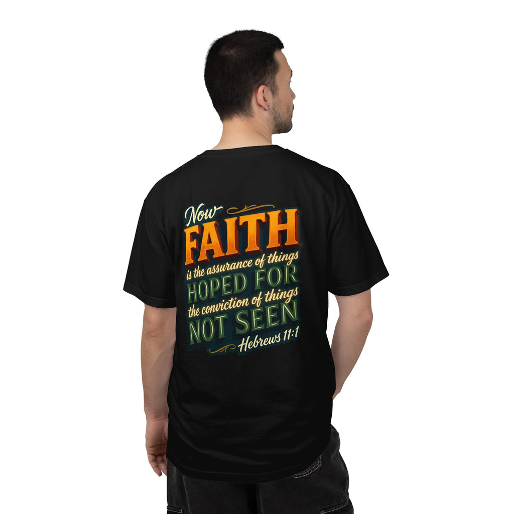 Faith Cross T-Shirt — 'Now Faith' Hebrews 11:1 Scripture Tee