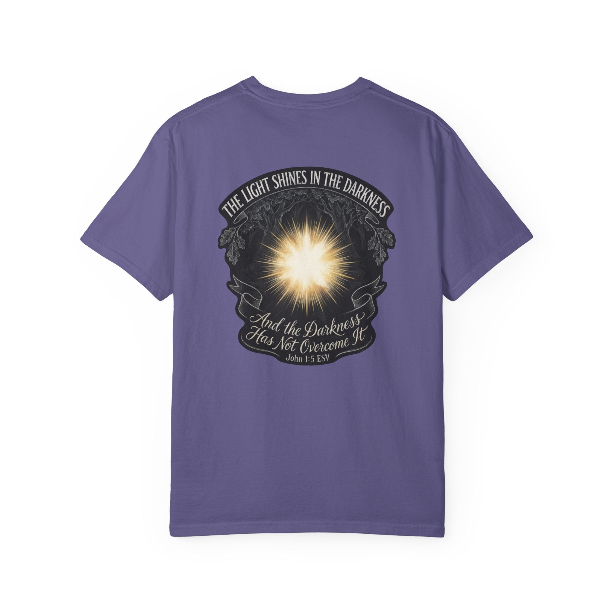 Christian T-Shirt – “The Light Shines in the Darkness” Graphic Tee