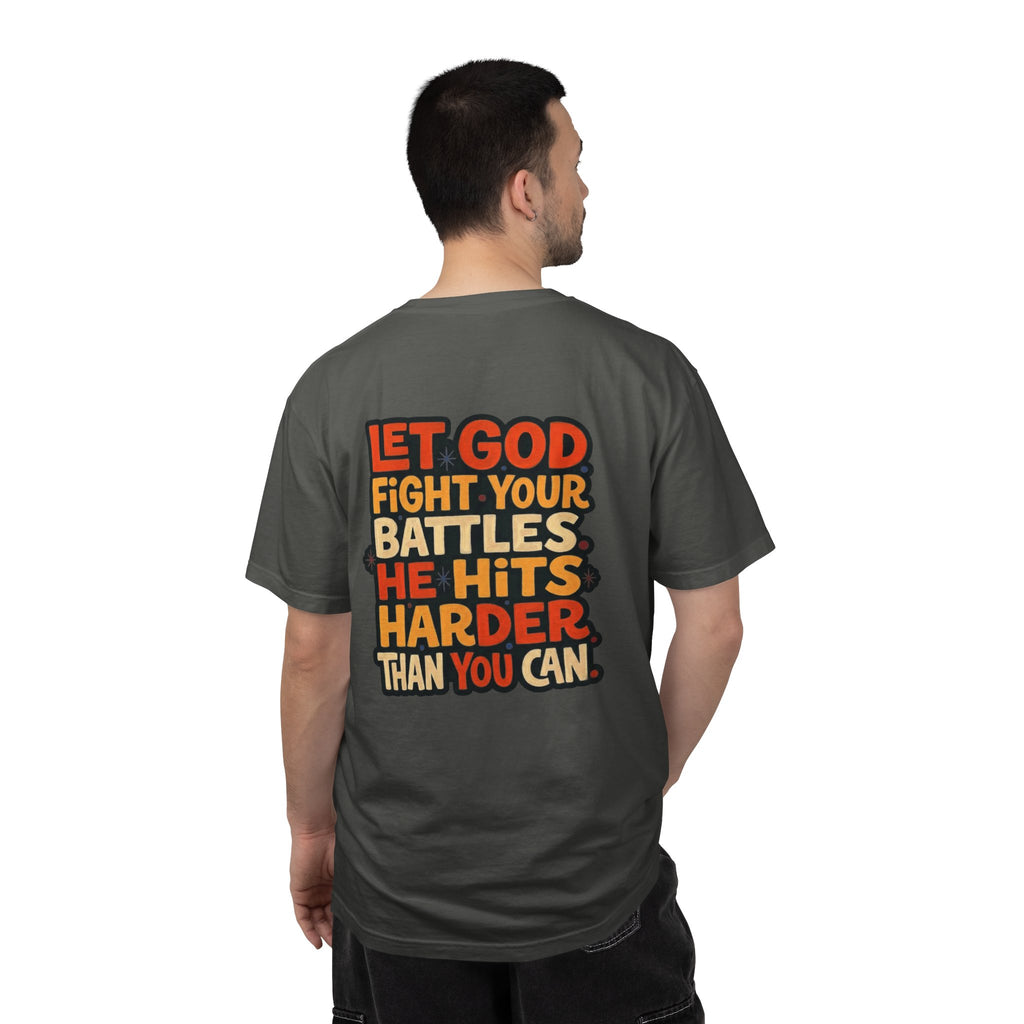 Christian Cross T-Shirt — "Let God Fight Your Battles" Inspirational Tee