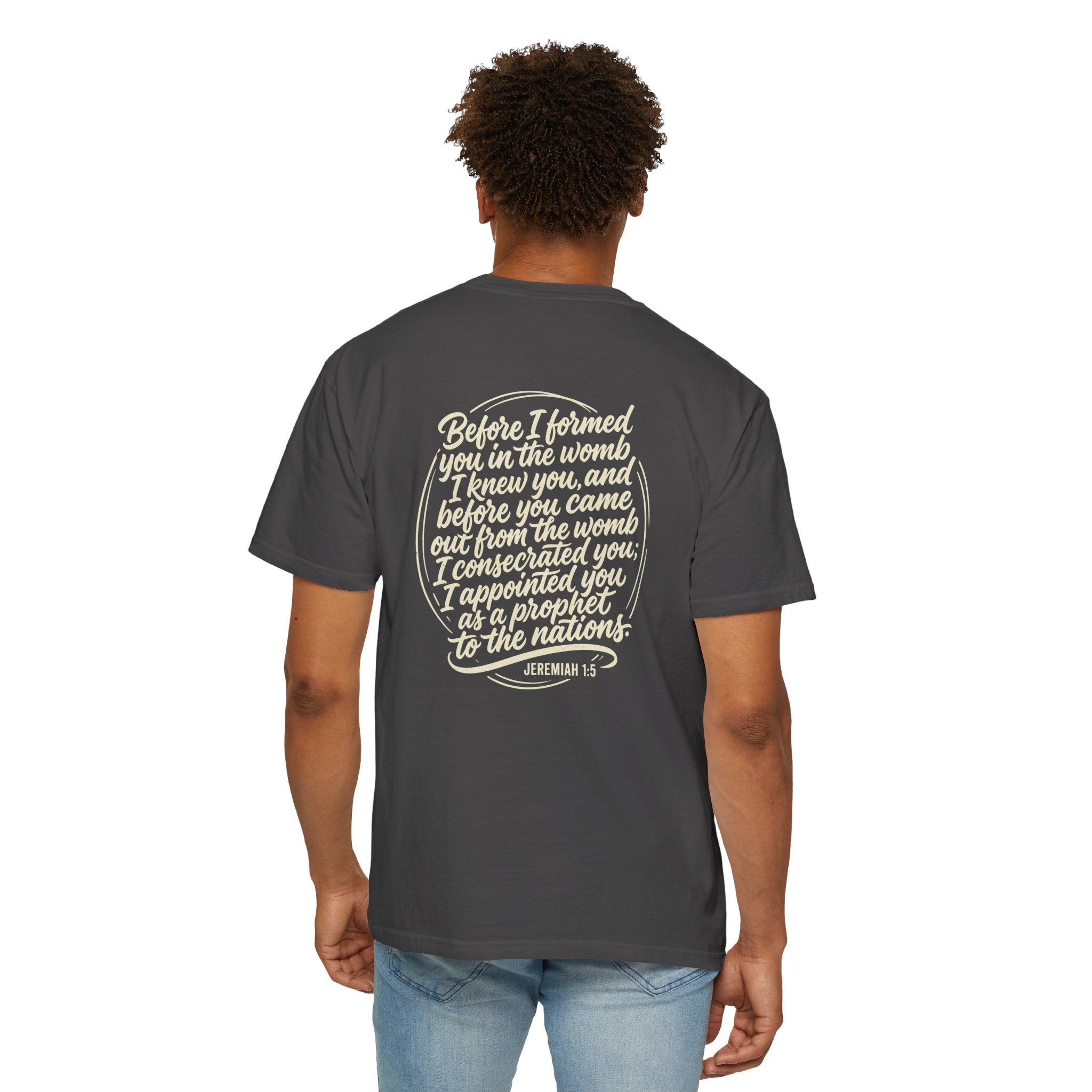 Christian Cross T-Shirt — 'Before I Formed You' Jeremiah 1:5 Scripture Tee