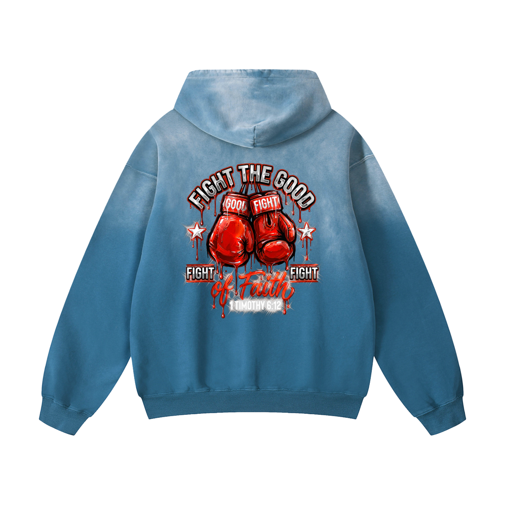 Fight the good Fight Heavyweight Sunfade Oversized Hoodie