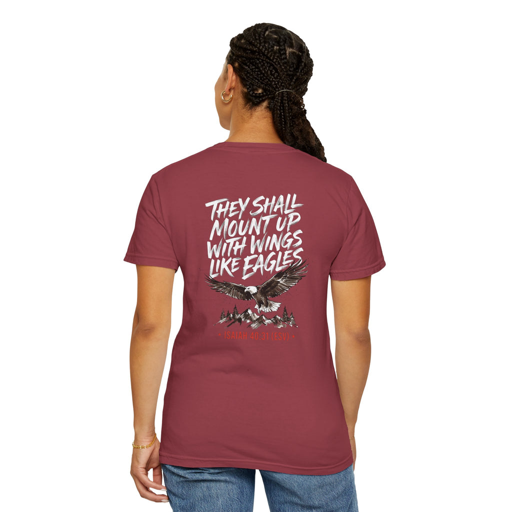 They Shall Mount Up With Wings Like Eagles T-Shirt — Isaiah 40:31 Christian Graphic Tee