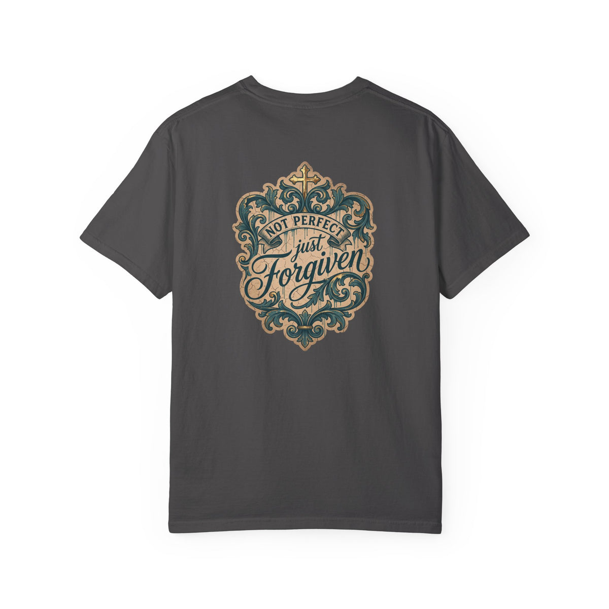 Christian Cross T-Shirt — “Not Perfect, Just Forgiven” Graphic Tee