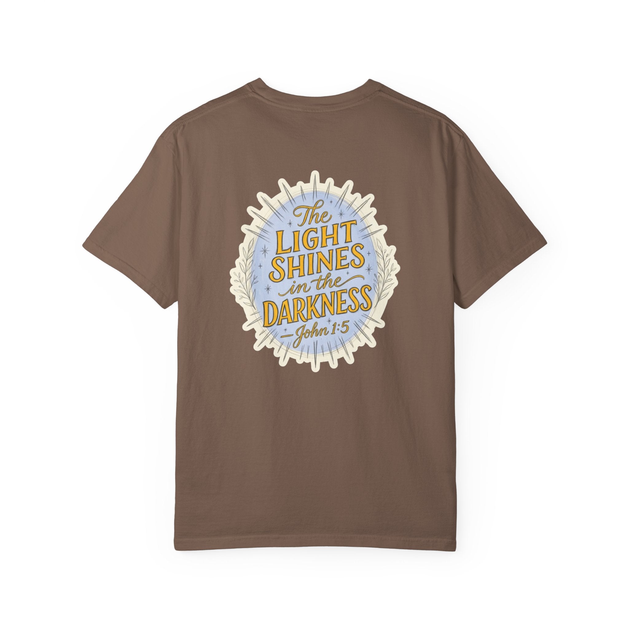 Christian T-Shirt — “The Light Shines in the Darkness” Faith Tee