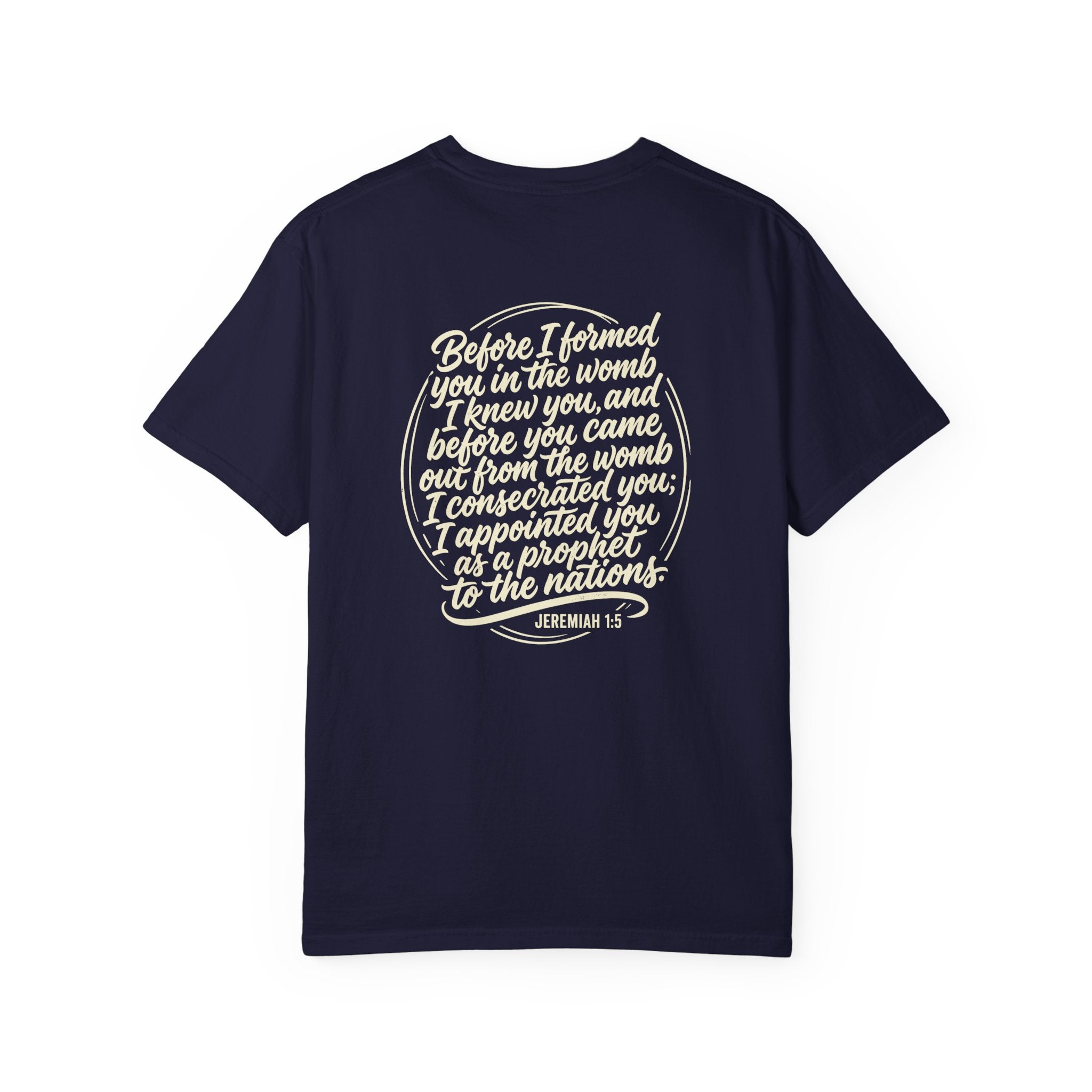Christian Cross T-Shirt — 'Before I Formed You' Jeremiah 1:5 Scripture Tee