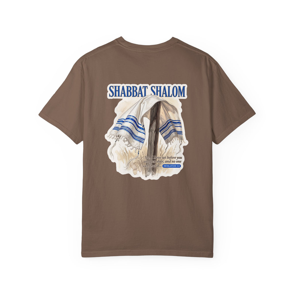 Shabbat Shalom T-Shirt — Jewish Prayer Shawl (Tallit) Graphic Tee