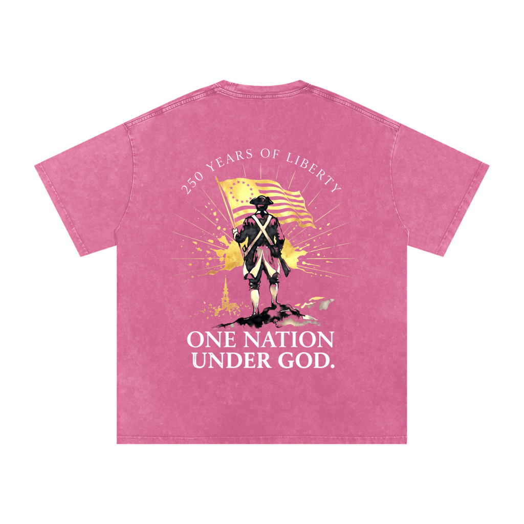 America Snow Washed Oversized Cotton T-Shirt