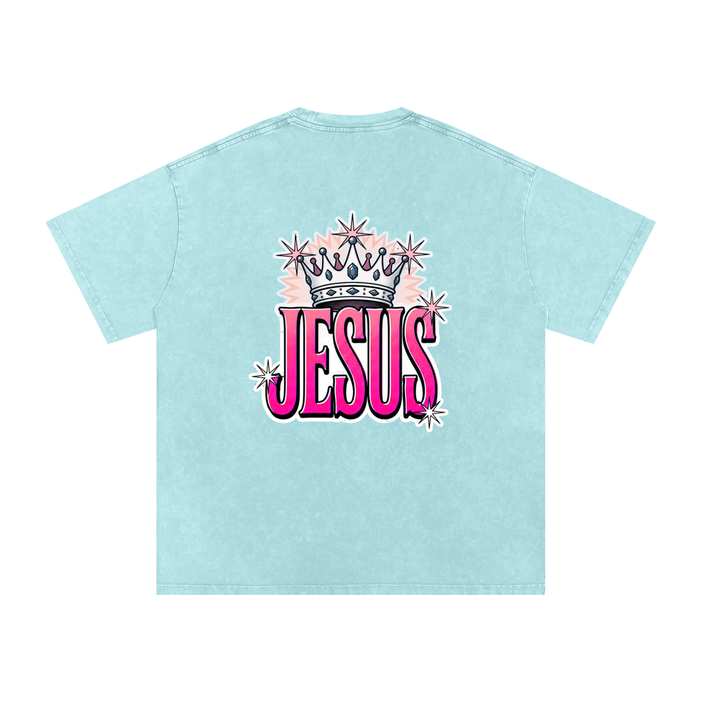 Jesus Snow Washed Oversized Cotton T-Shirt