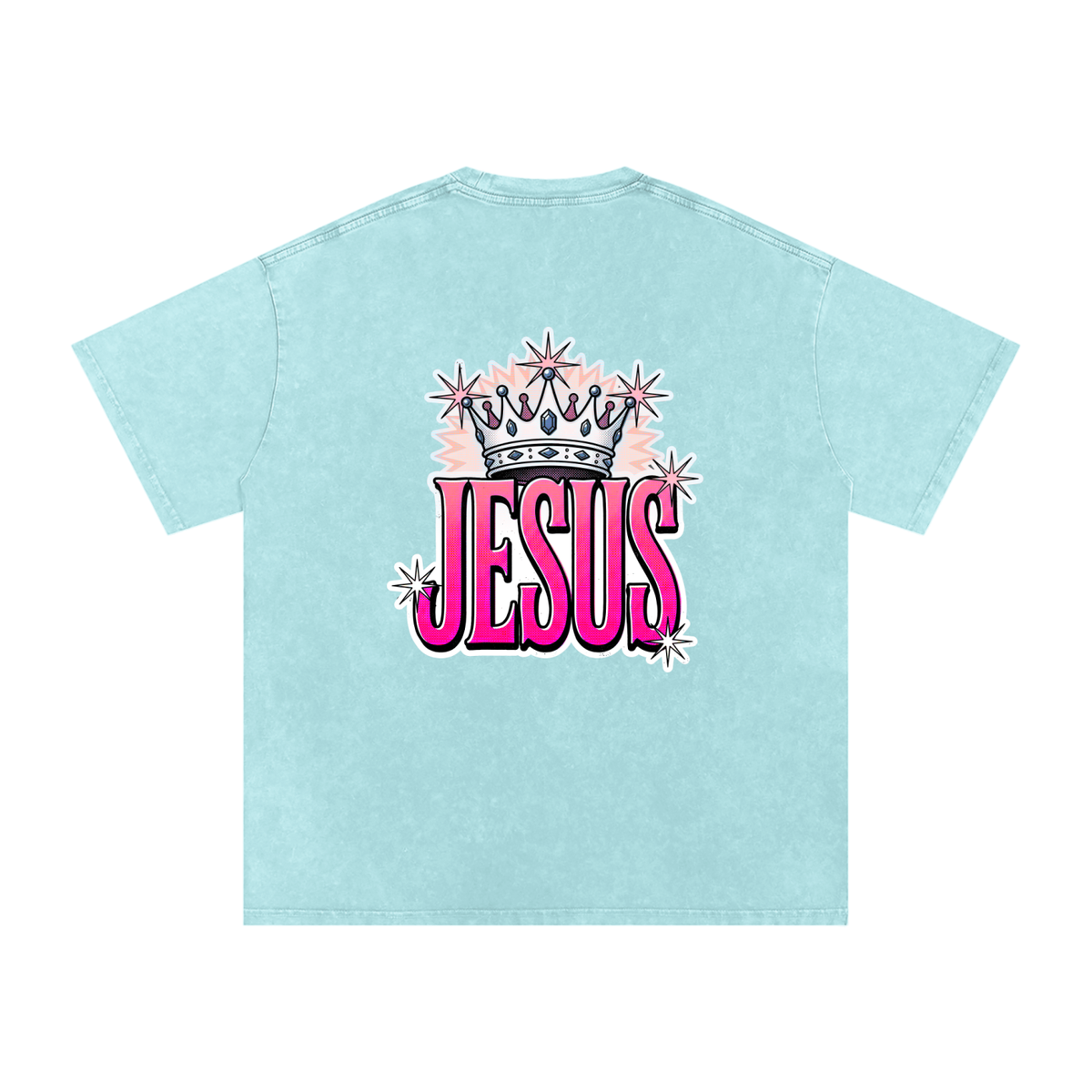 Jesus Snow Washed Oversized Cotton T-Shirt