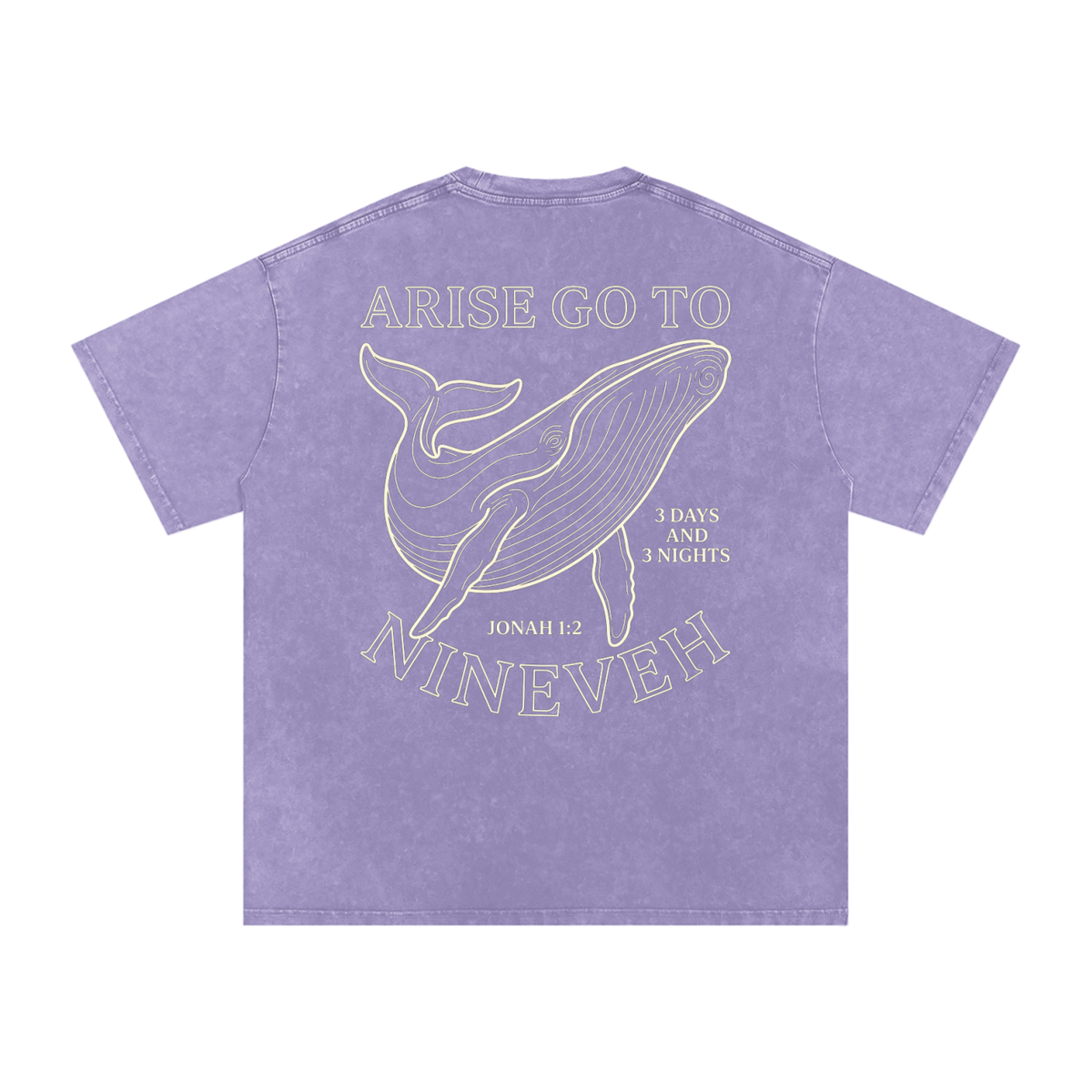 Whale Snow Washed Oversized Cotton T-Shirt
