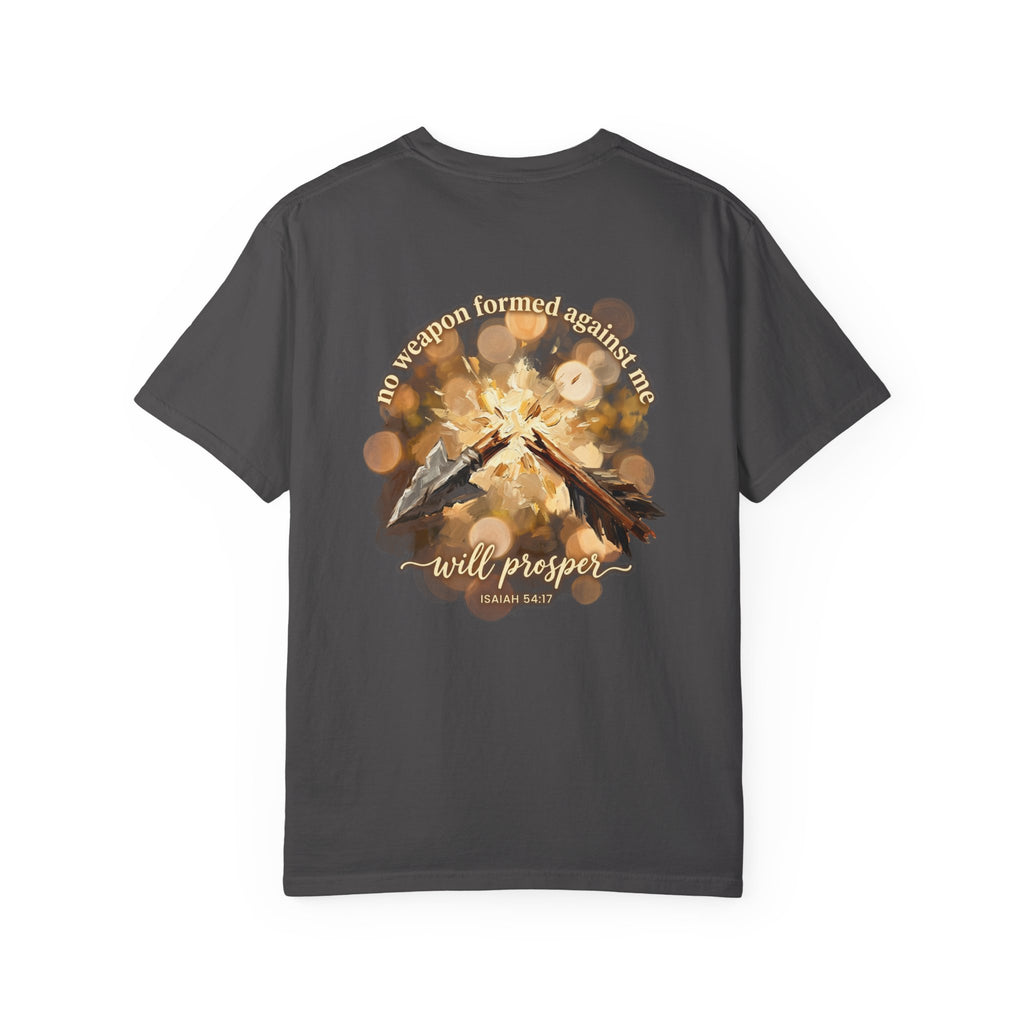 No weapon will prosper T-shirt | Christian Cross Tee
