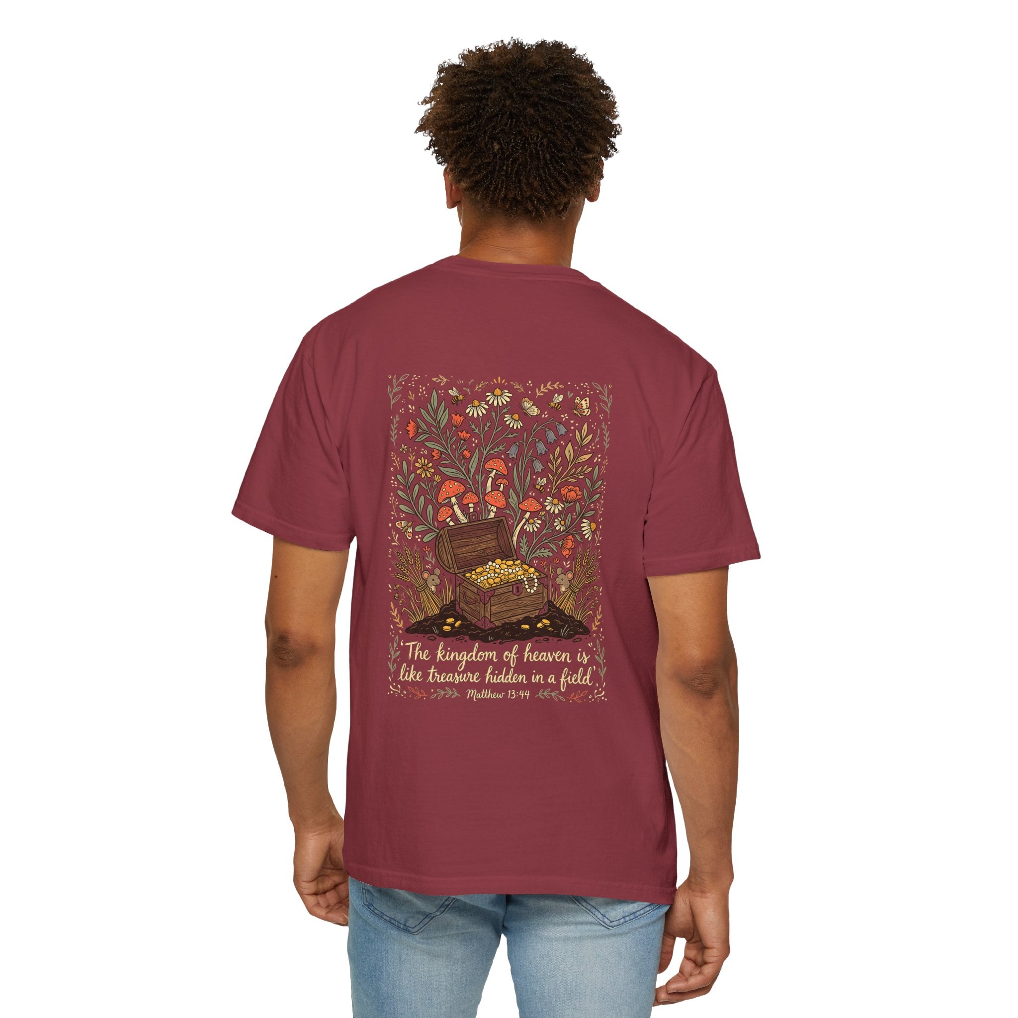 Christian Cross T-Shirt — 'The Kingdom of Heaven' Illustrated Back Print