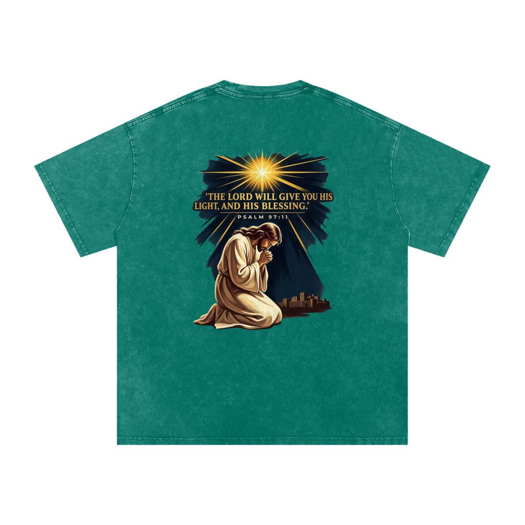 Blessings Snow Washed Oversized Cotton T-Shirt