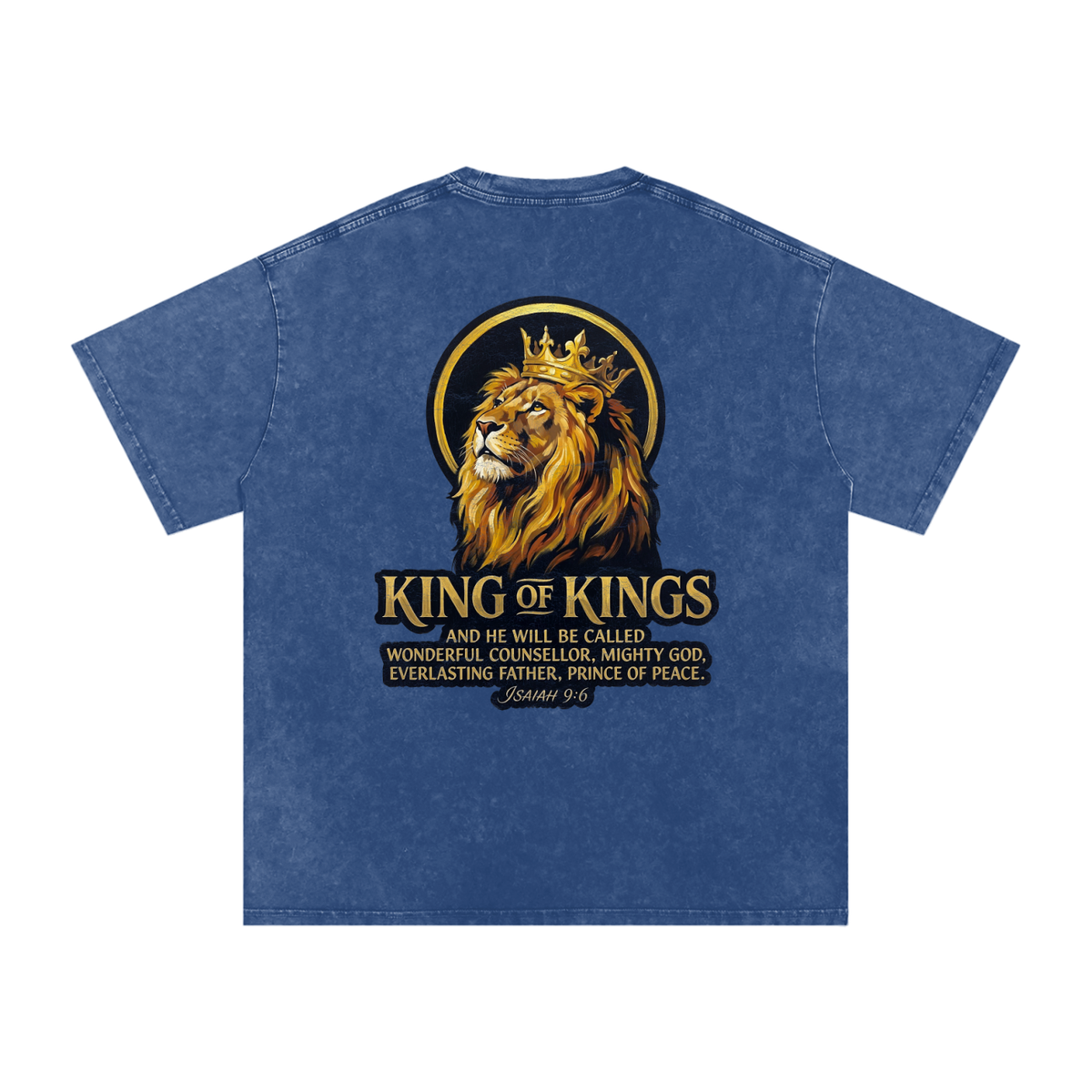 King of Kings Snow Washed Oversized Cotton T-Shirt