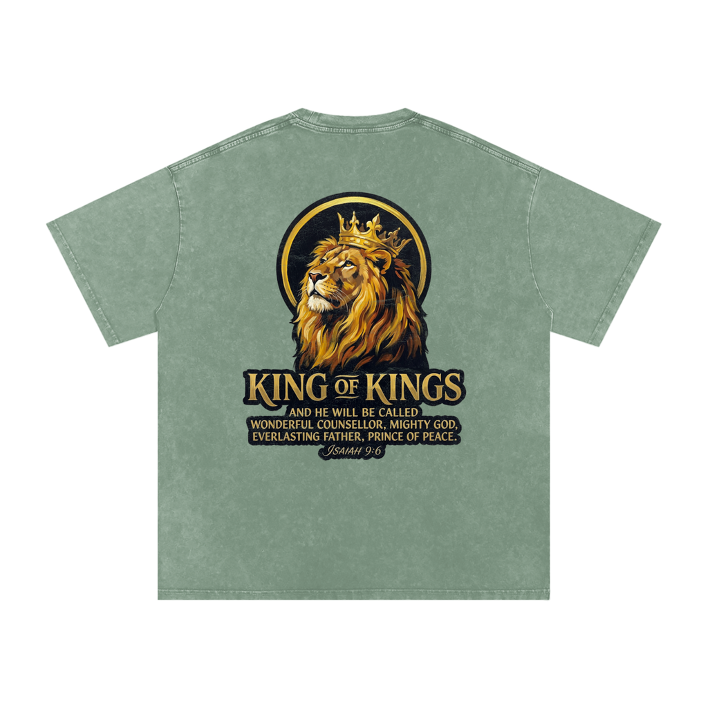 King of Kings Snow Washed Oversized Cotton T-Shirt
