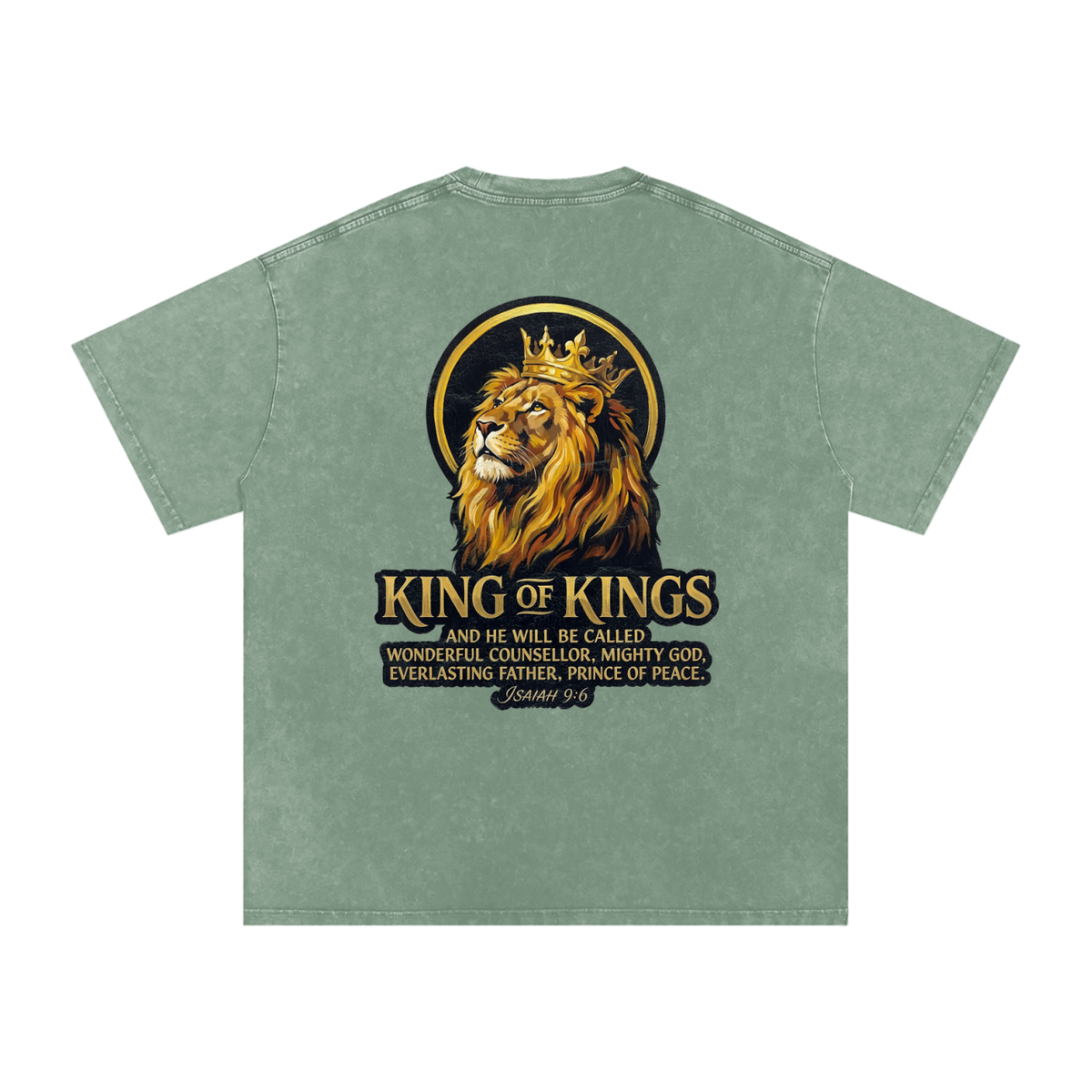 King of Kings Snow Washed Oversized Cotton T-Shirt