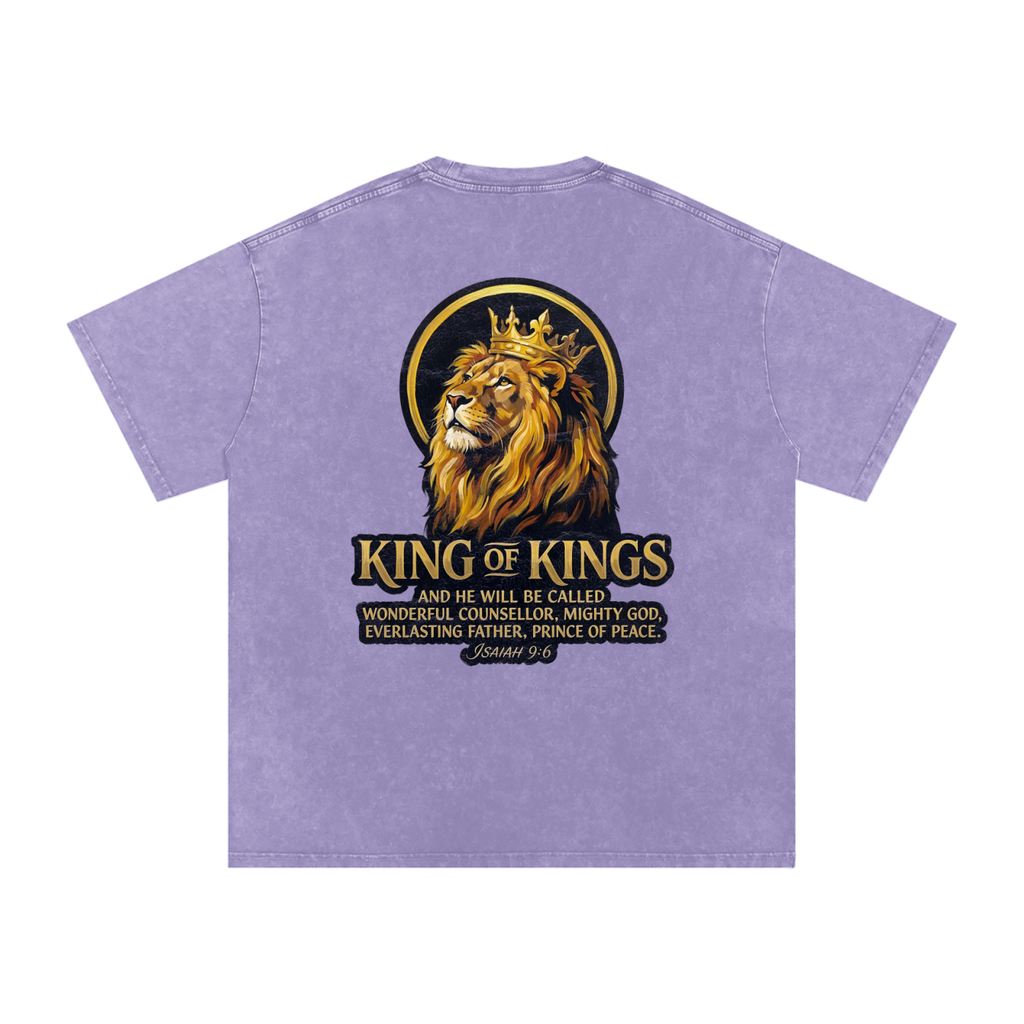 King of Kings Snow Washed Oversized Cotton T-Shirt