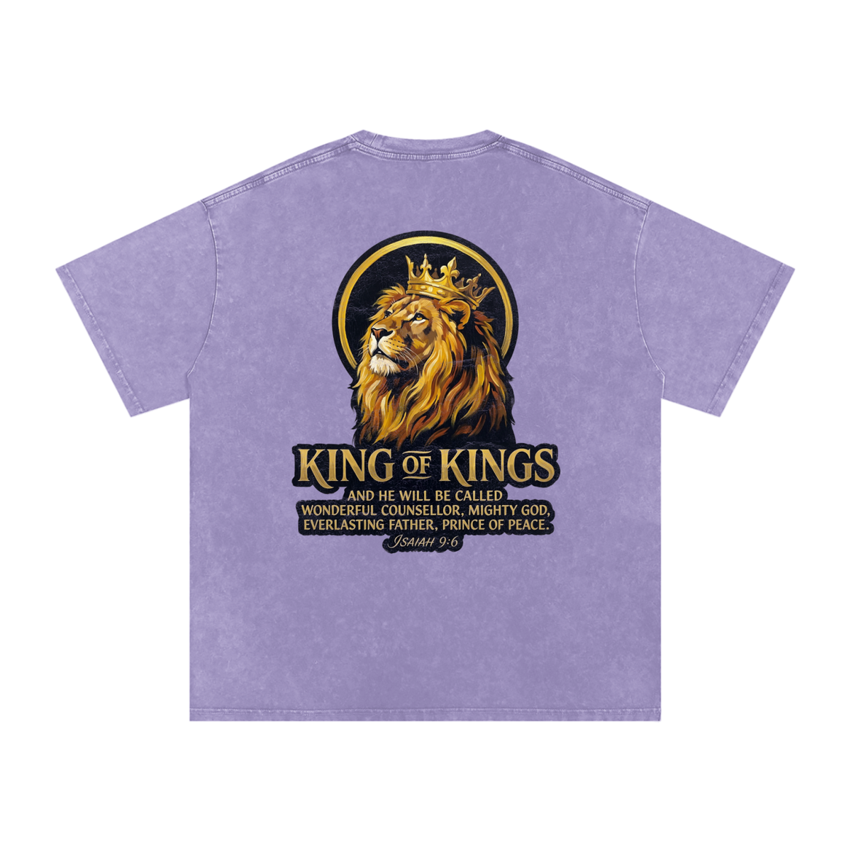King of Kings Snow Washed Oversized Cotton T-Shirt