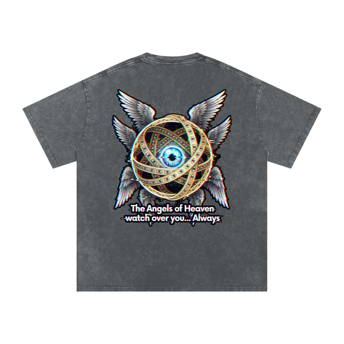 Angel Snow Washed Oversized Cotton T-Shirt