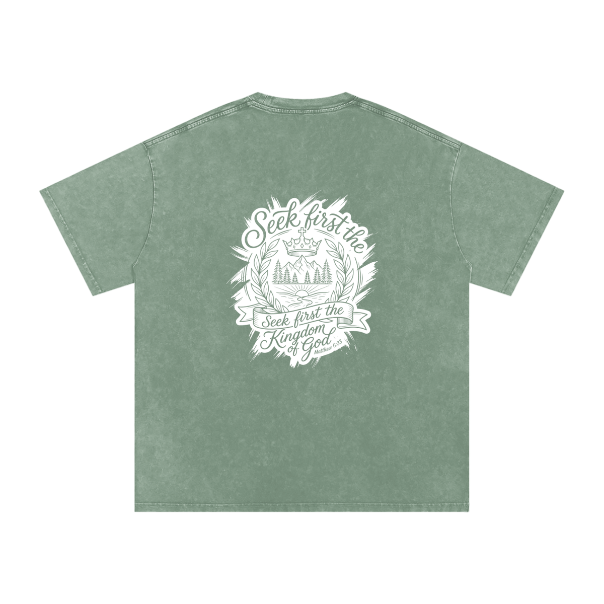 Seek first Snow Washed Oversized Cotton T-Shirt
